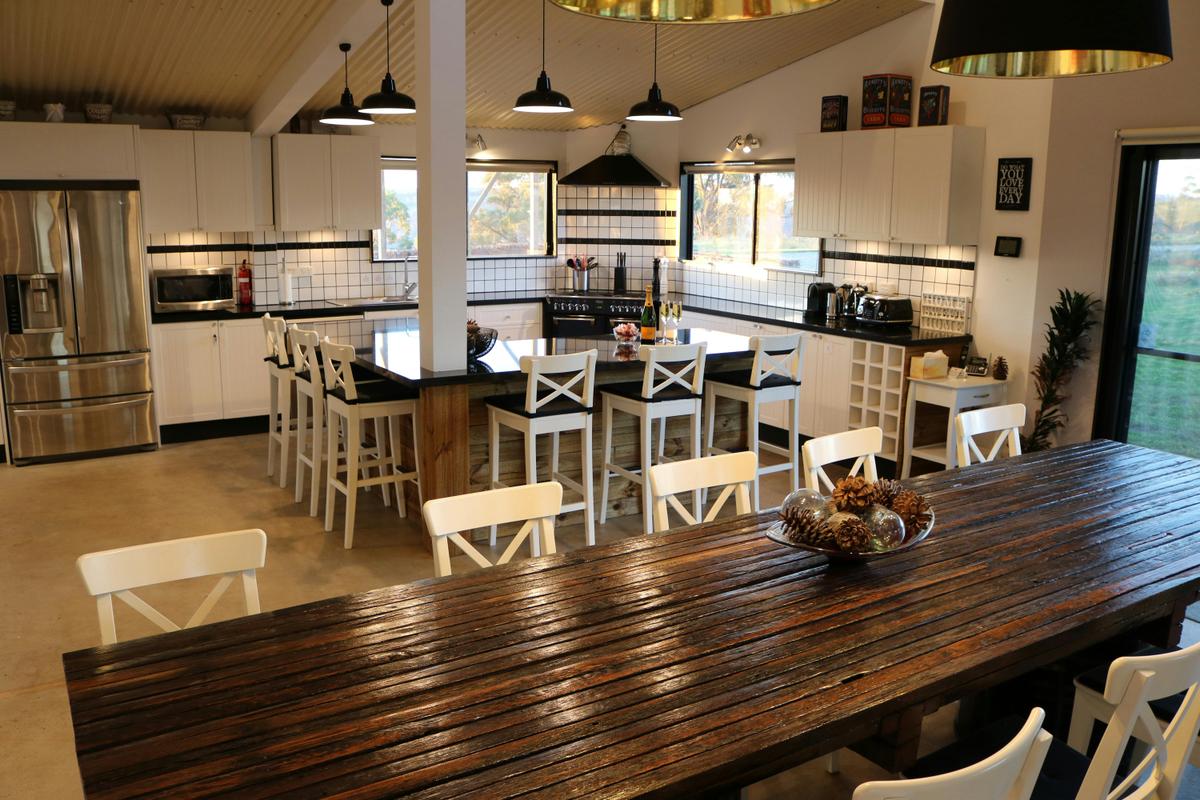 A Large open dining and kitchen you'll die for