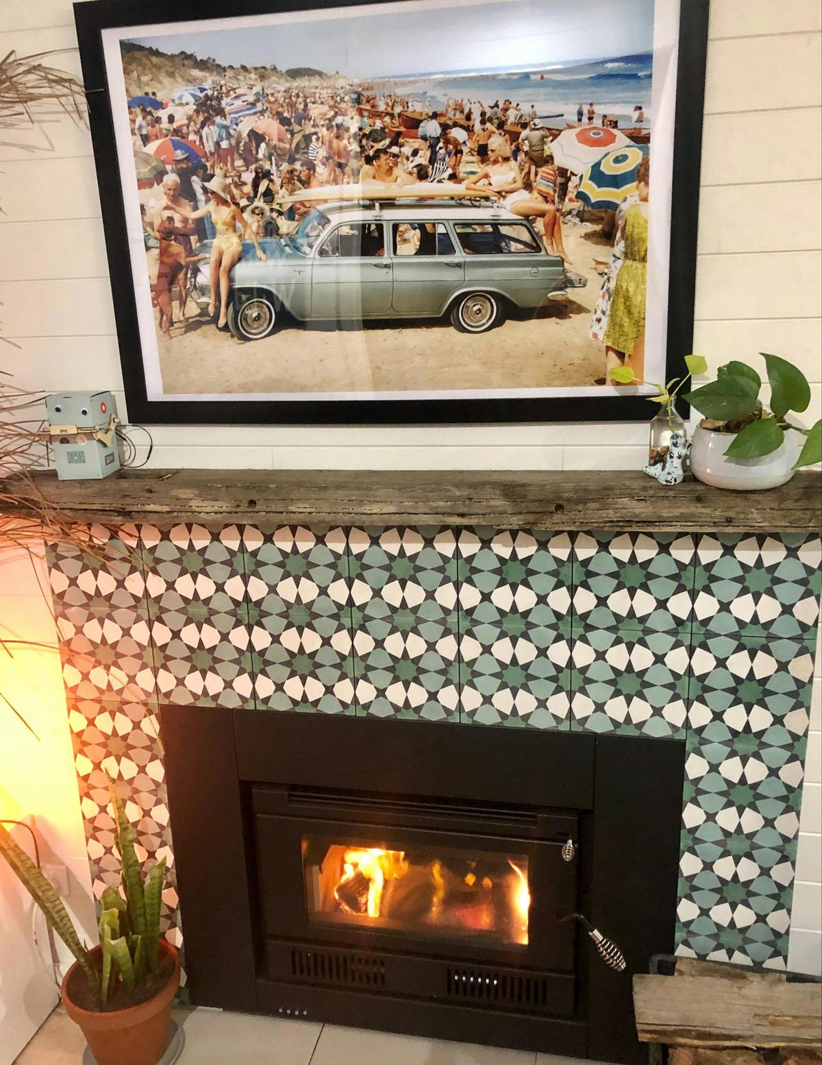 Our cozy fireplace