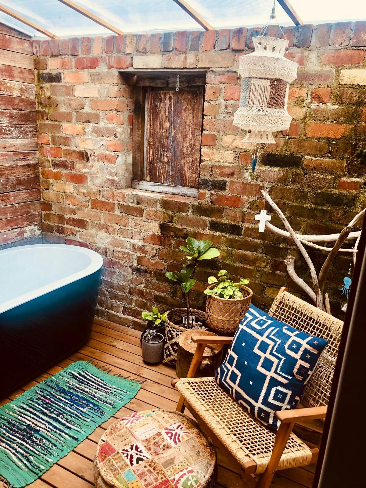 Our beautiful private deck with frestanding bath located off the master
