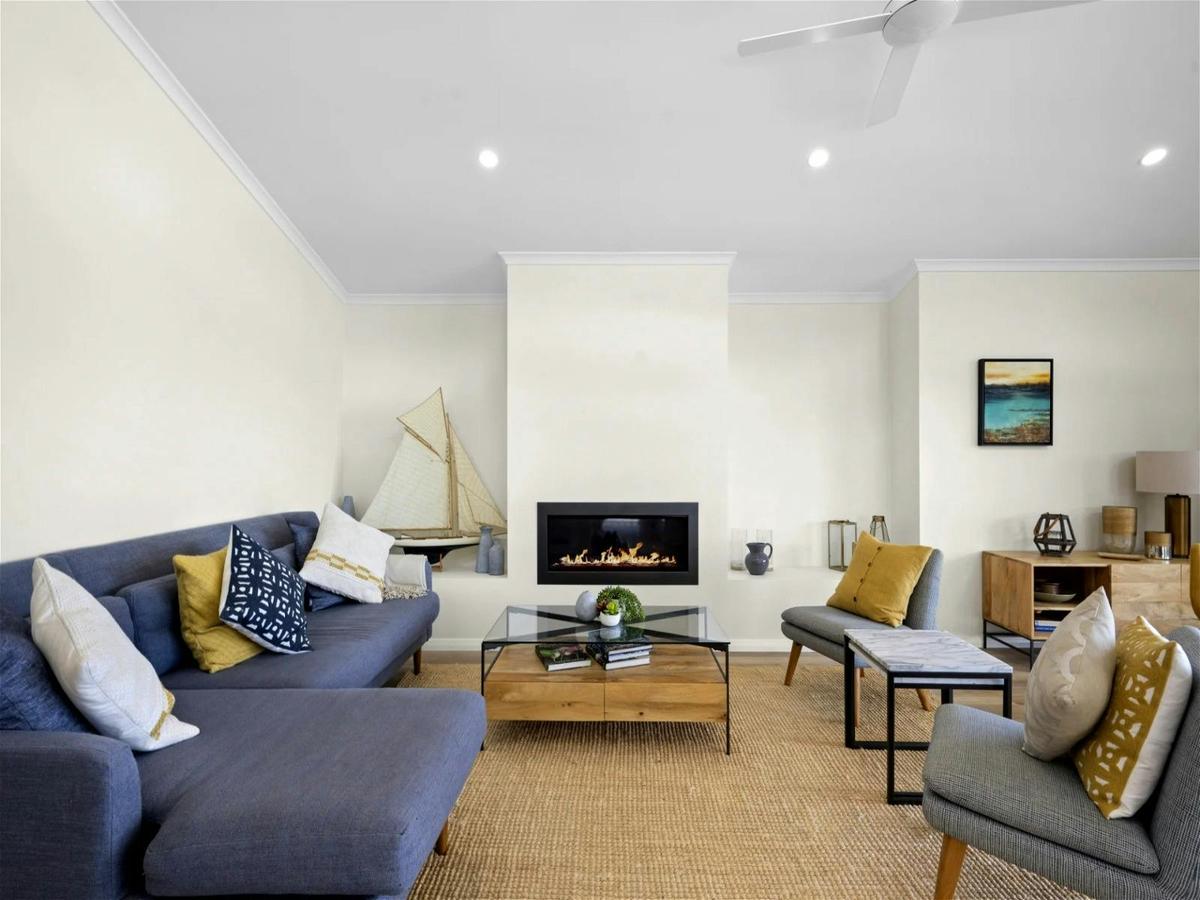 Living area with a fireplace for warmth and relaxation