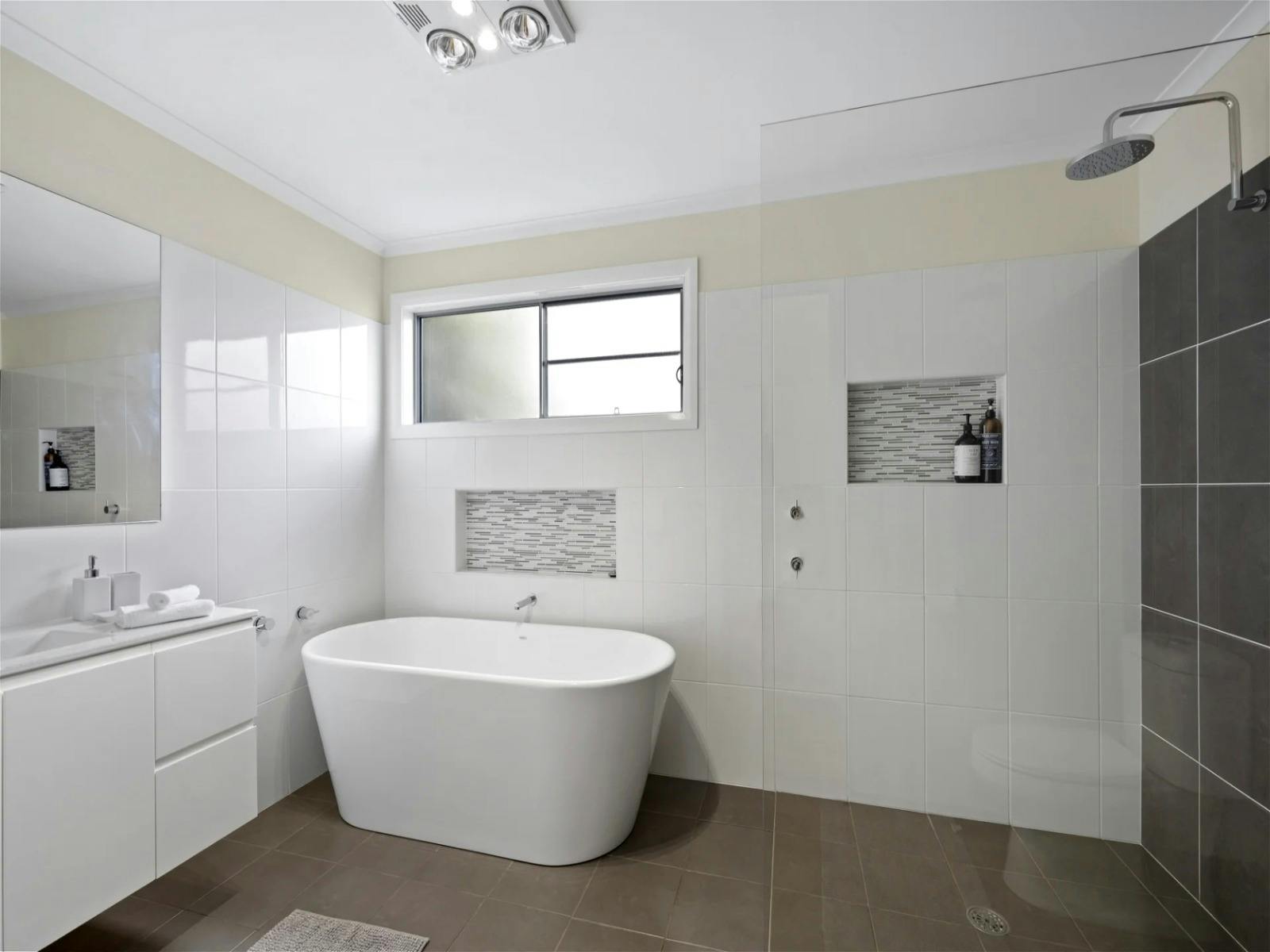 Bathroom with bathtub for relaxation