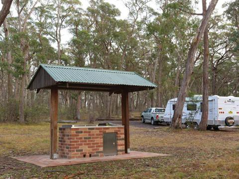 Barbecue and camping area in Apsley Falls campground, Oxley Wild Rivers National Park. Photo: Rob