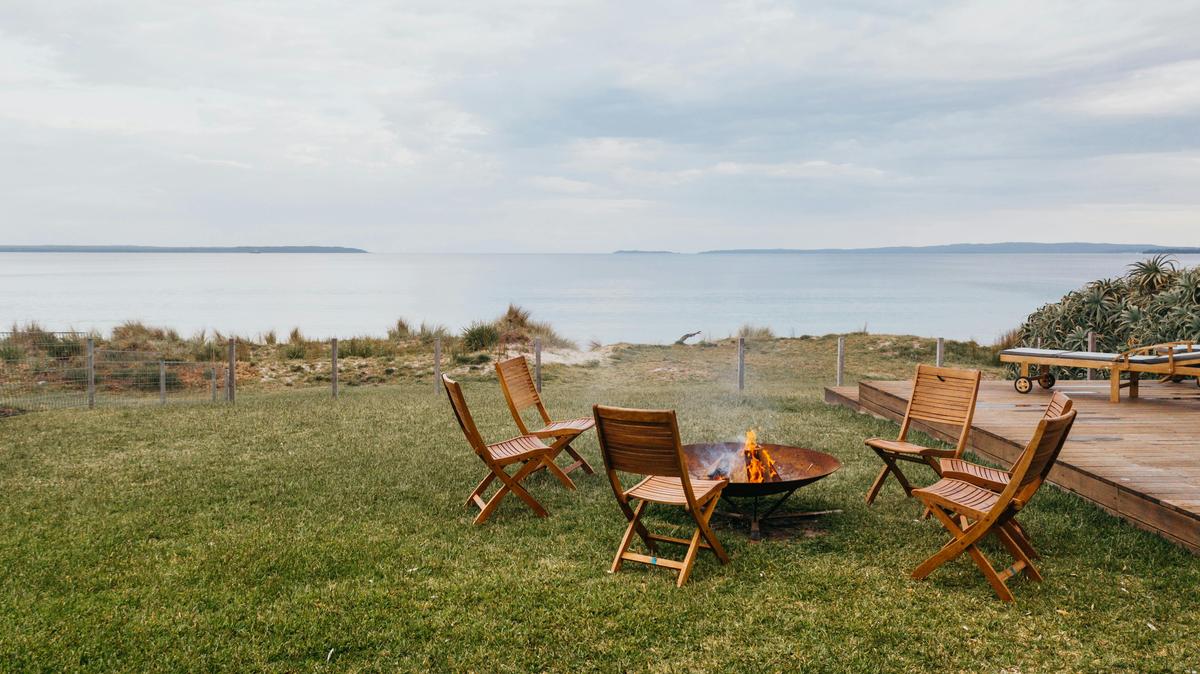 Beachfront fire pit