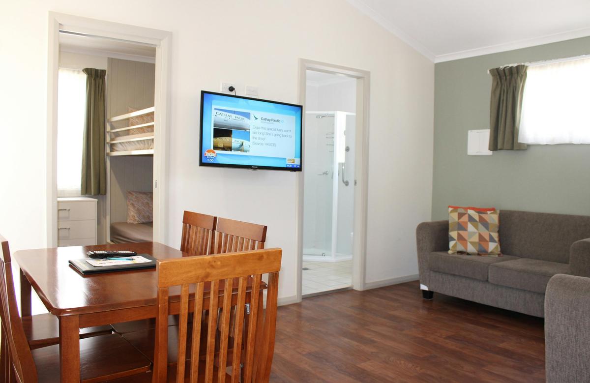 Lounge, Dining plus a bunkroom with a single and double bunk!