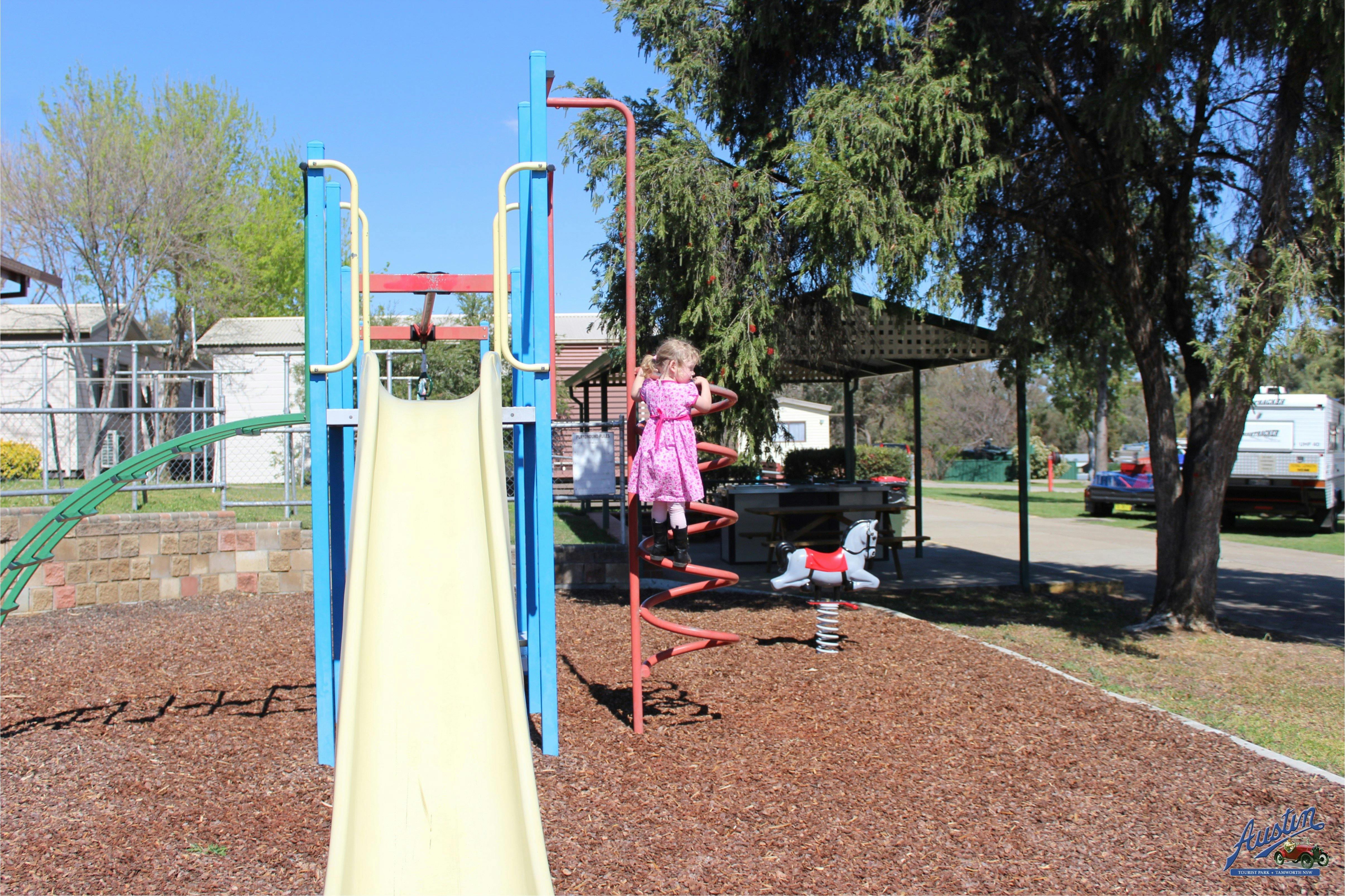 Playground with parent's seating closeby