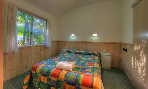 Superior Garden Spa main bedroom at BIG4 Koala Shores Holiday Park