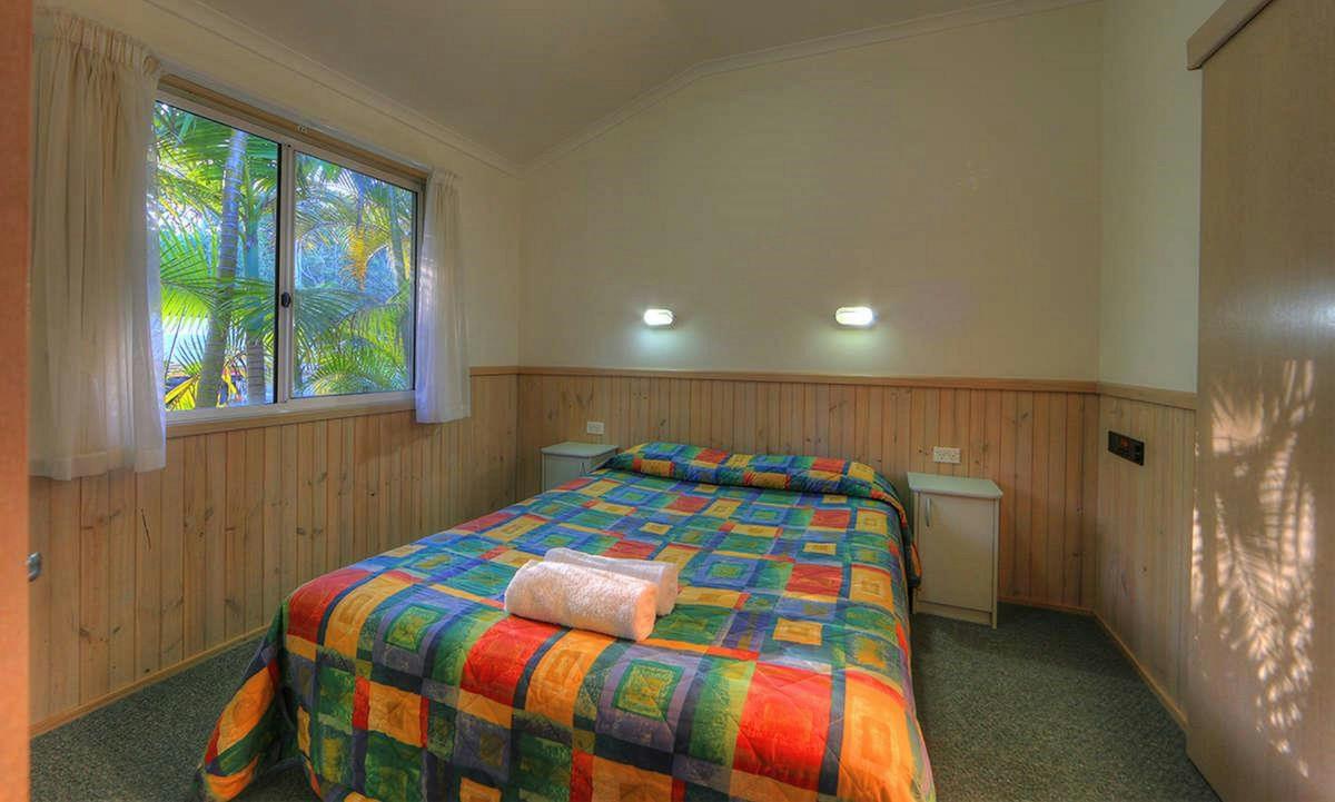 Superior Garden Spa main bedroom at BIG4 Koala Shores Holiday Park