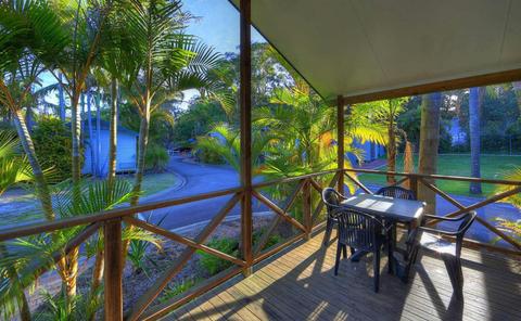 Superior Garden Spa deck at BIG4 Koala Shores Holiday Park