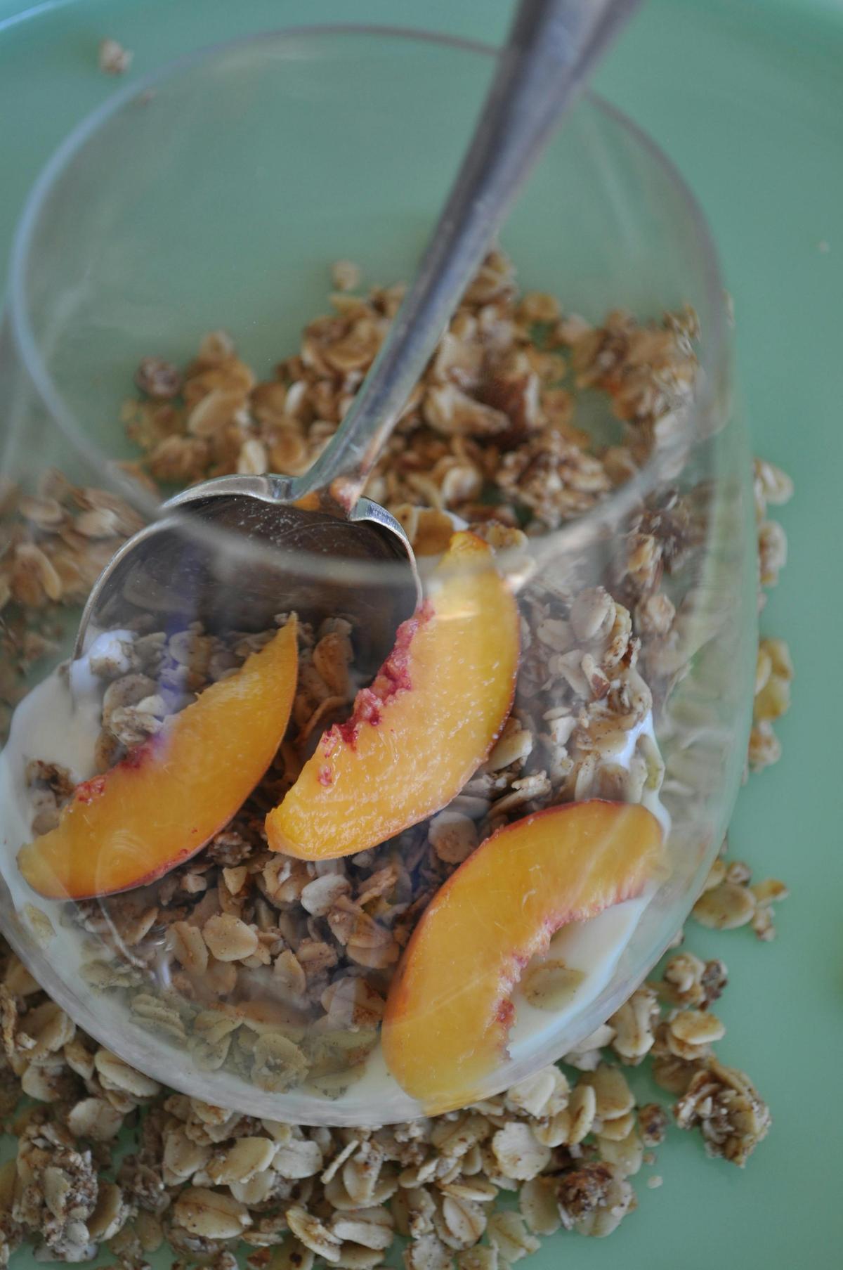 Aurelia's Farm Toasted Muesli with local nectarines