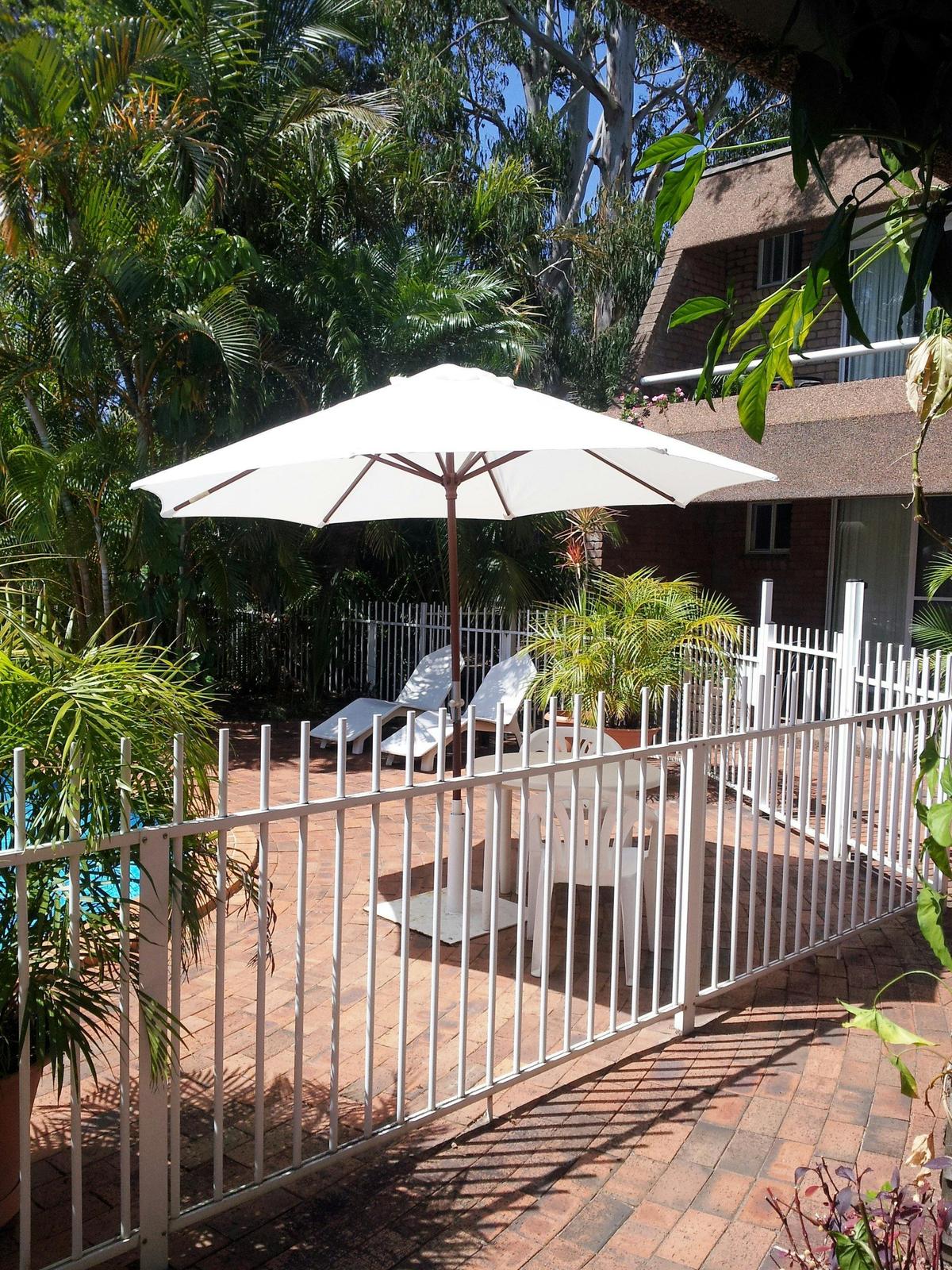 Secluded saltwater pool are.