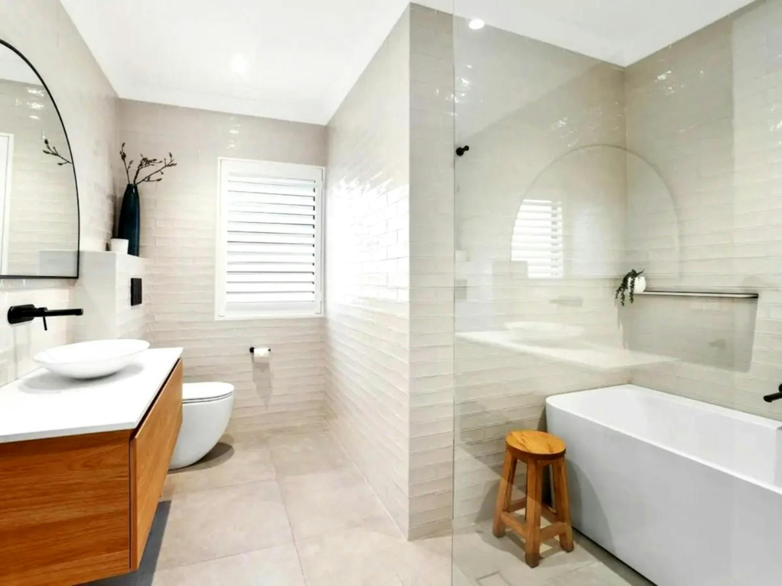 Lovely family bathroom with modern amenities