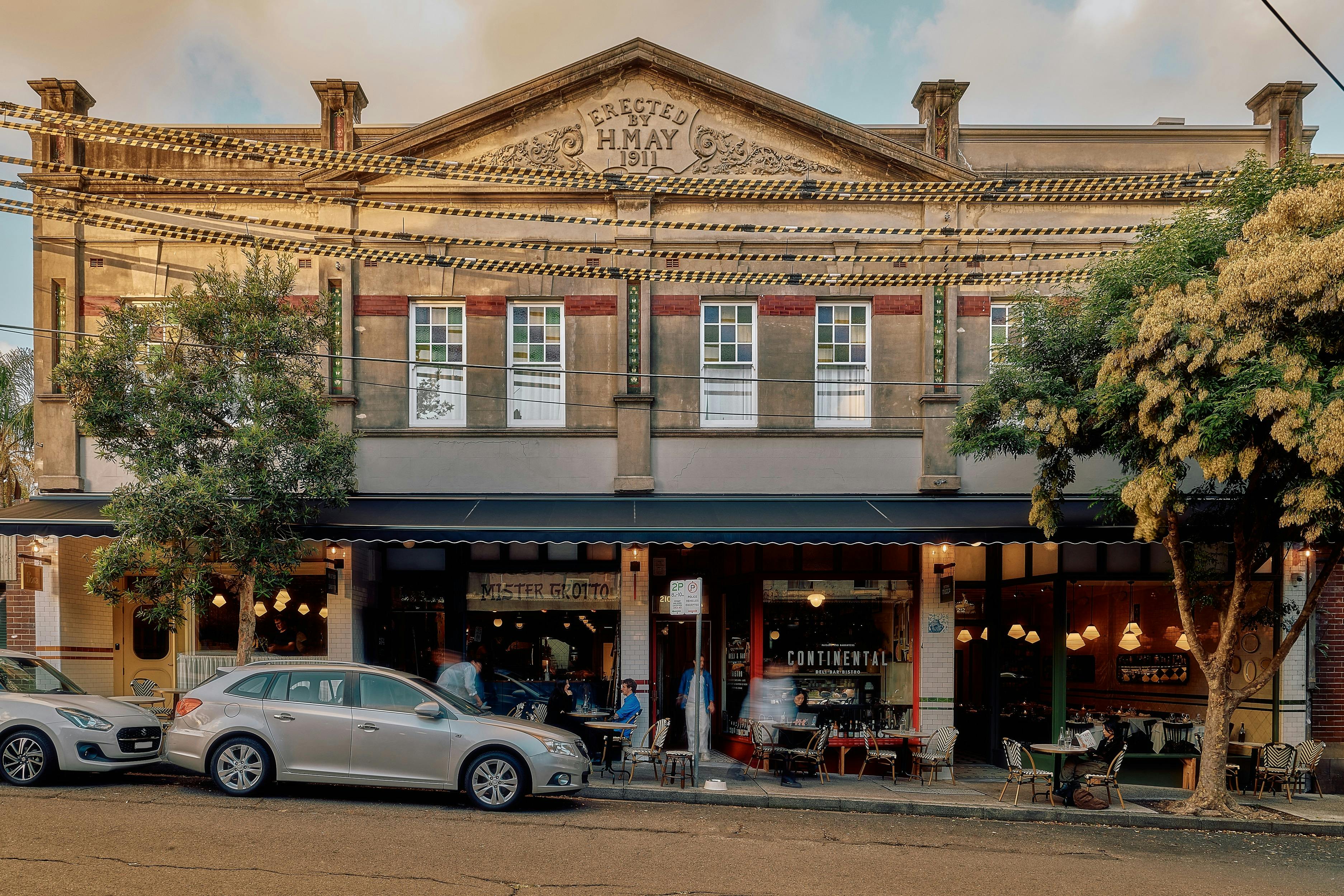 Australia Street Newtown Sydney - All four restaurants in a row in the H.M May Building