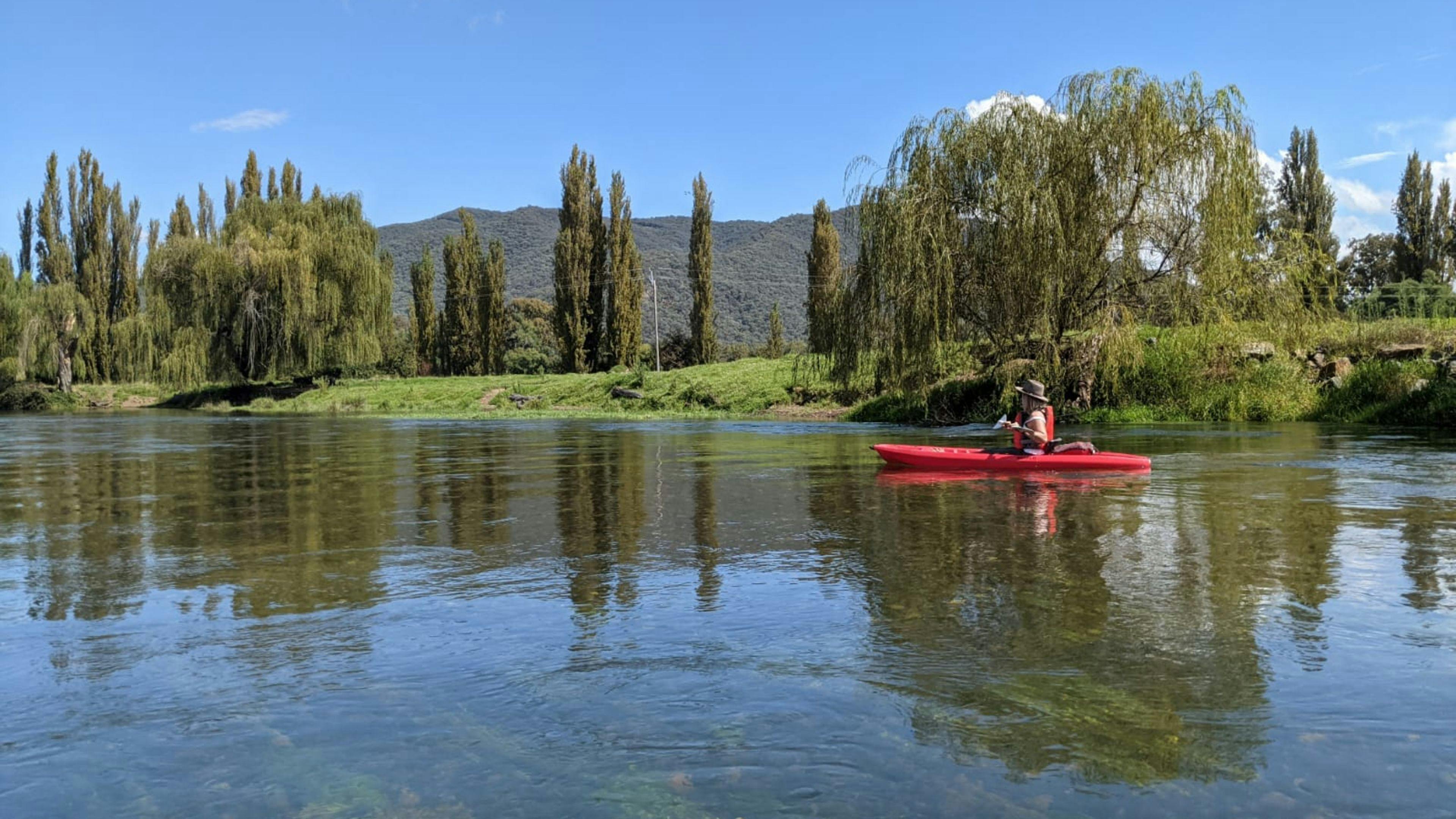 Kayaking down the river