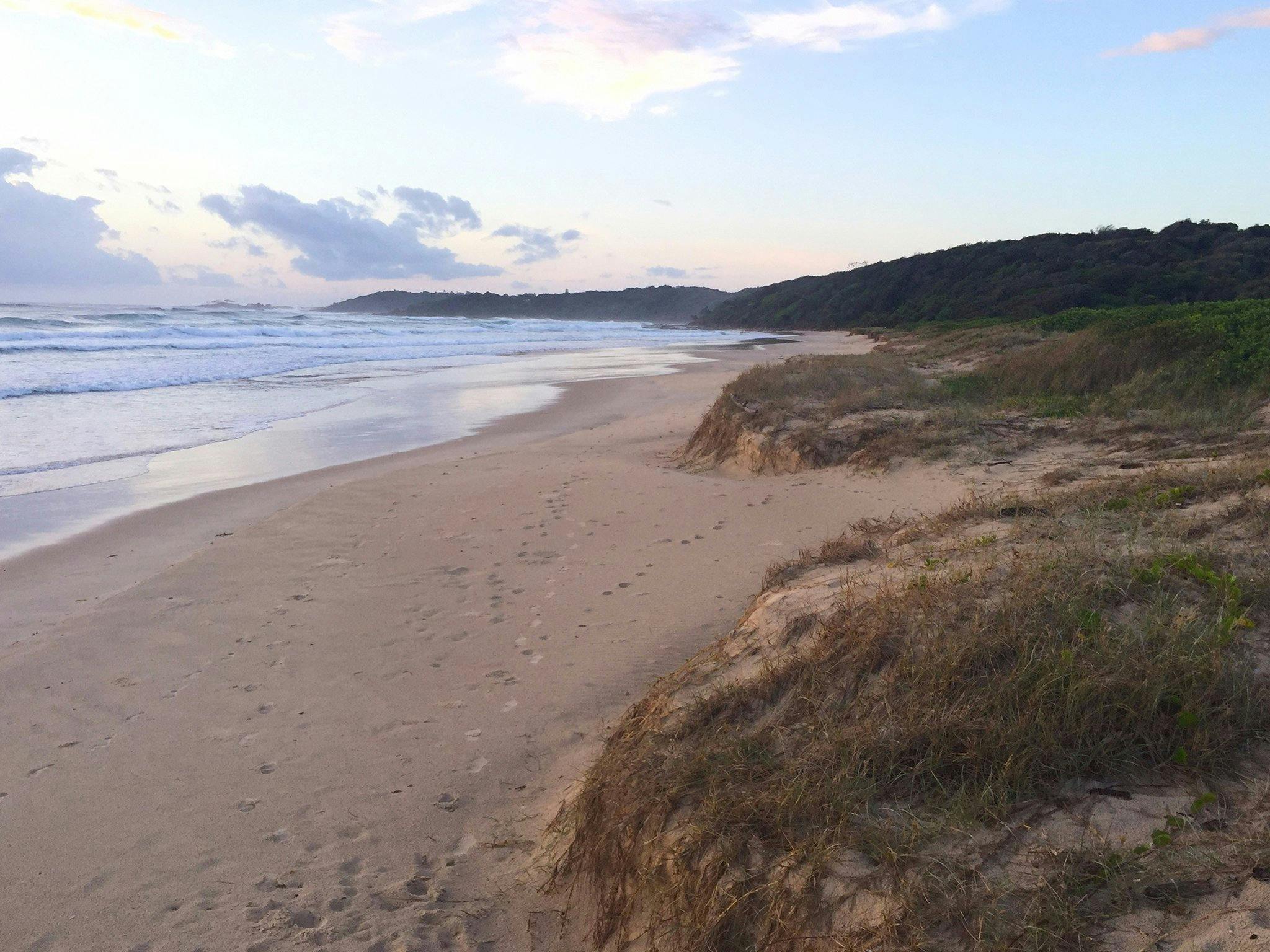 Looking south to the Angourie headlands. Dump Beach, Yamba.
