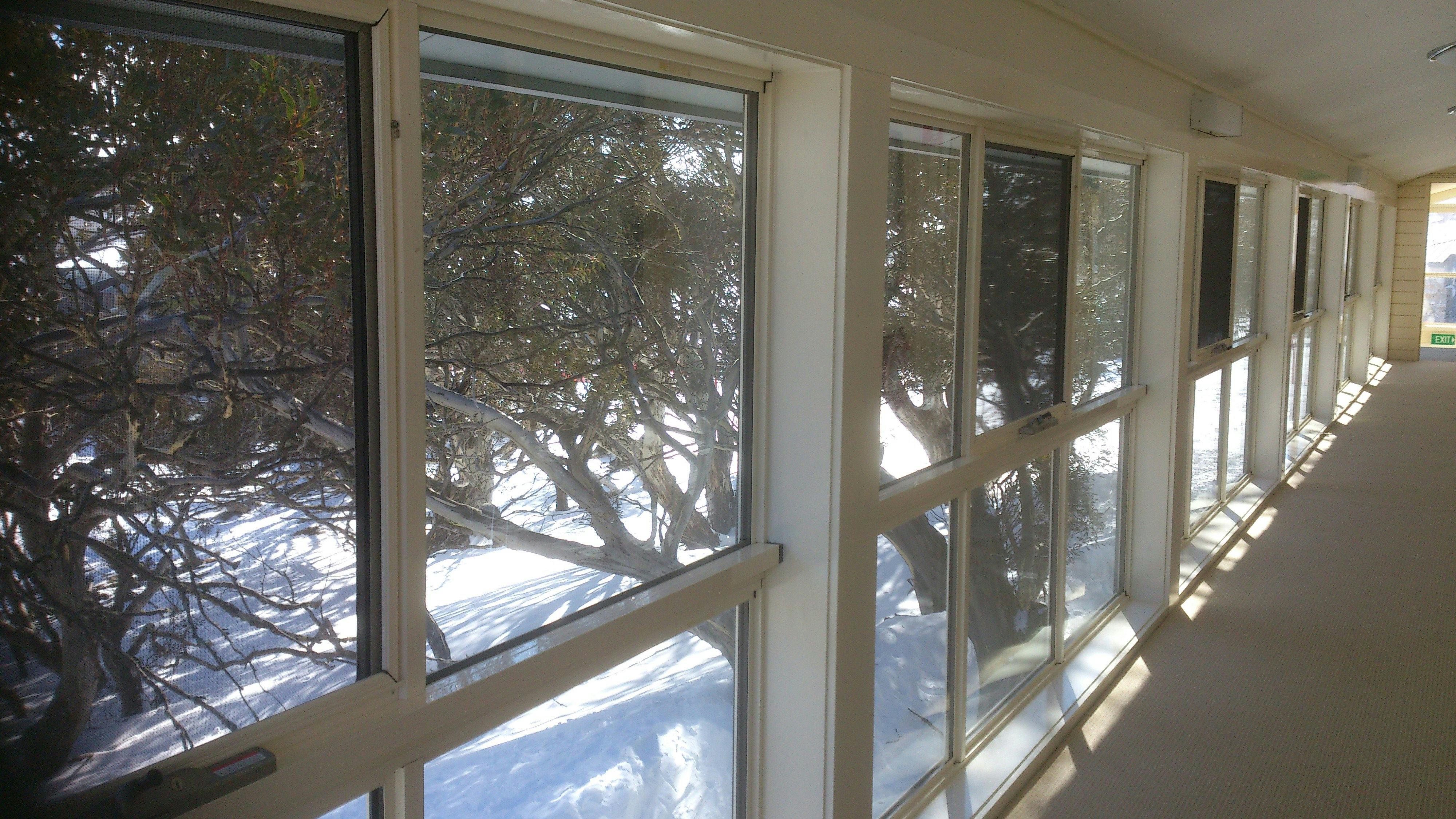 Sunny verandah outside the rooms