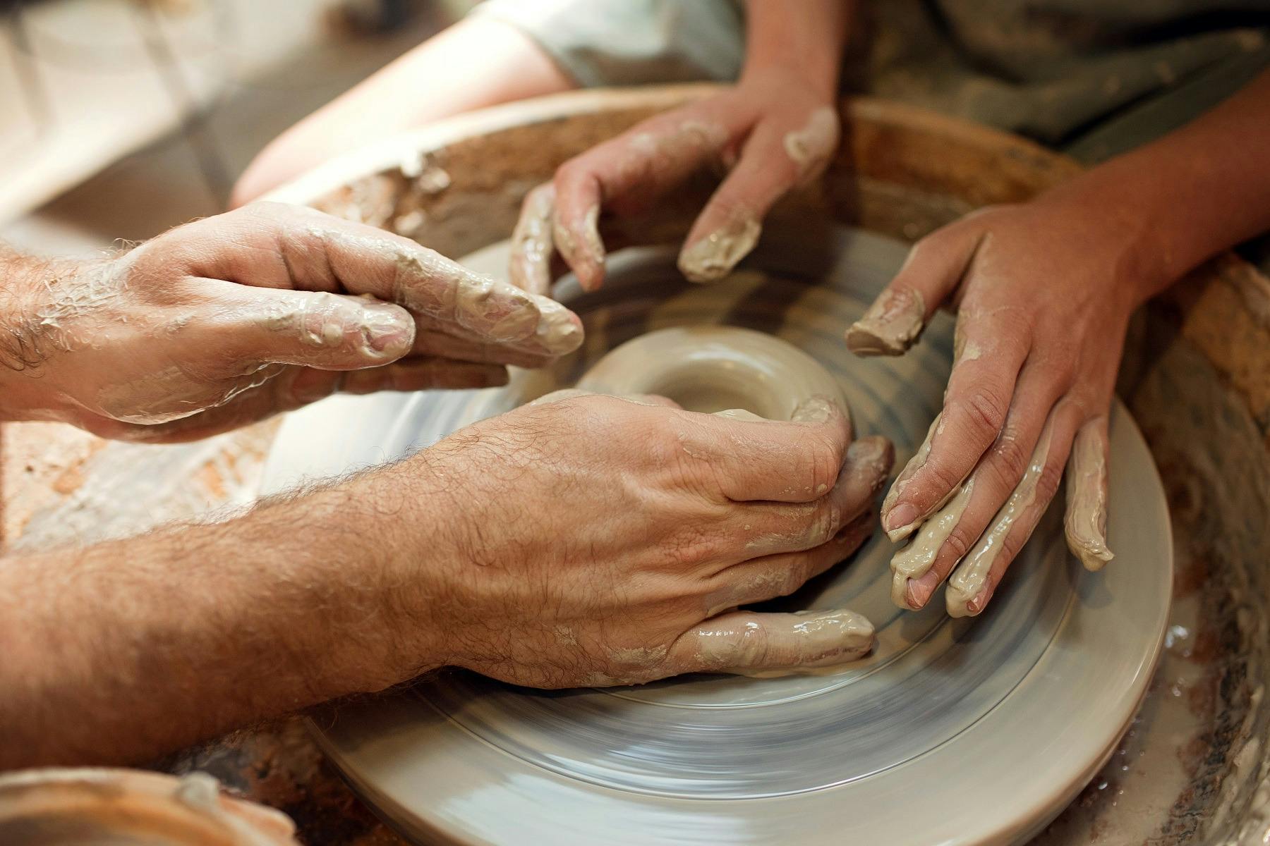 Wheel lesson at Pilliga Pottery
