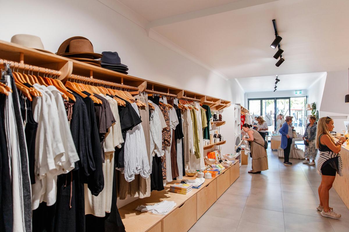 People shopping inside a store