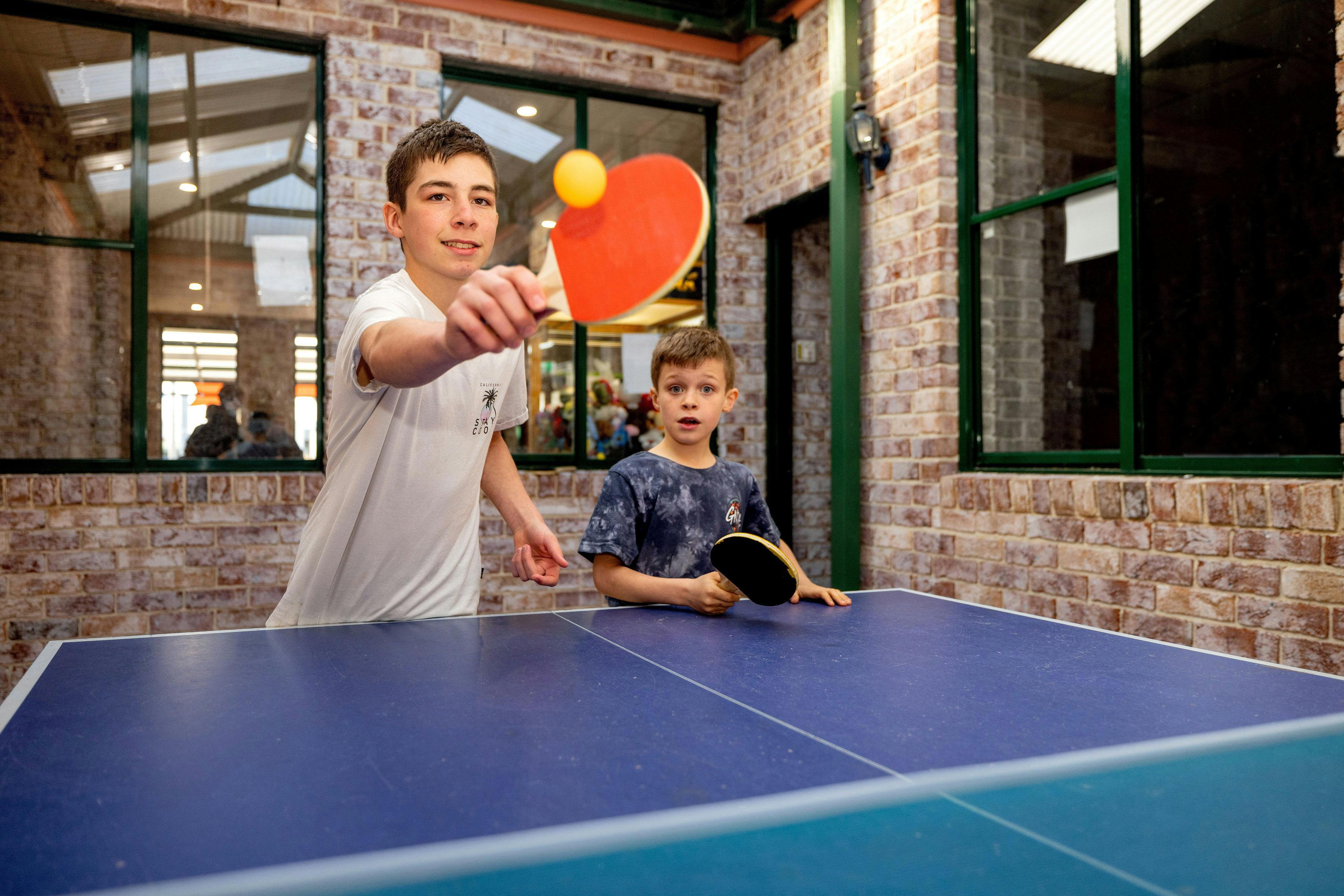 Enjoy a friendly game of table tennis