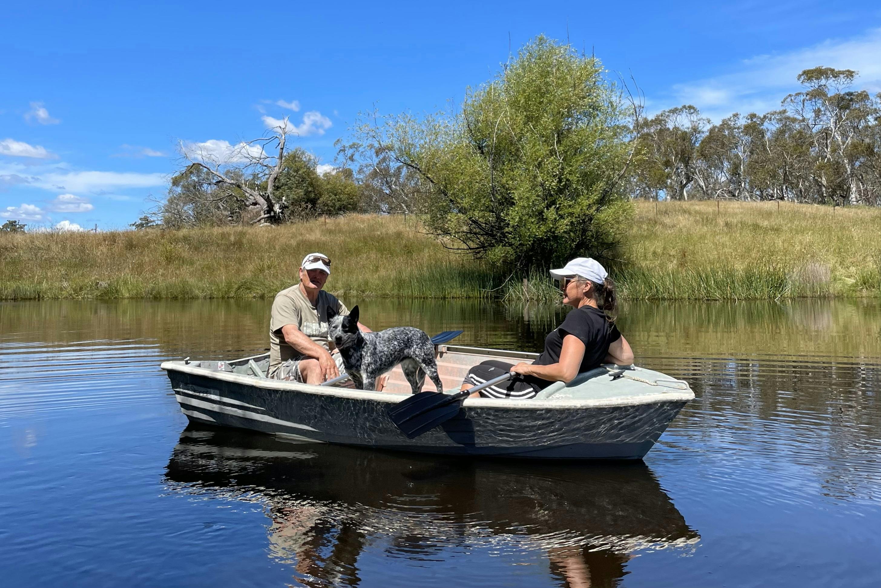 Birkenburn Farm - rowboat off the jetty