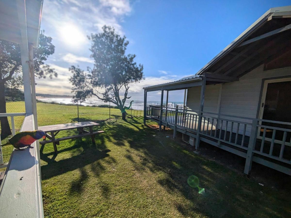 Side view of Ocean view cabin looking down the Coast