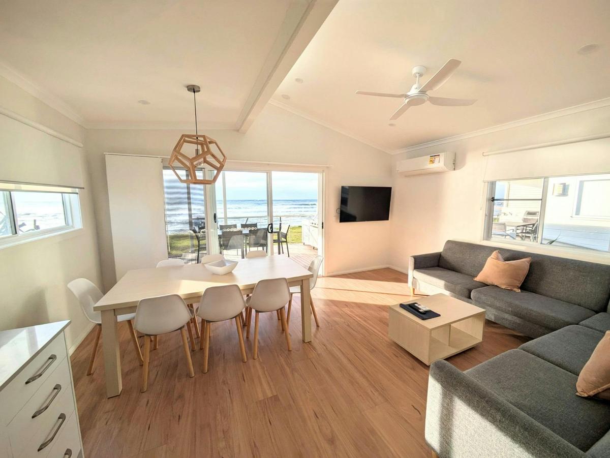 3 bedroom beachfront lounge and dining areas