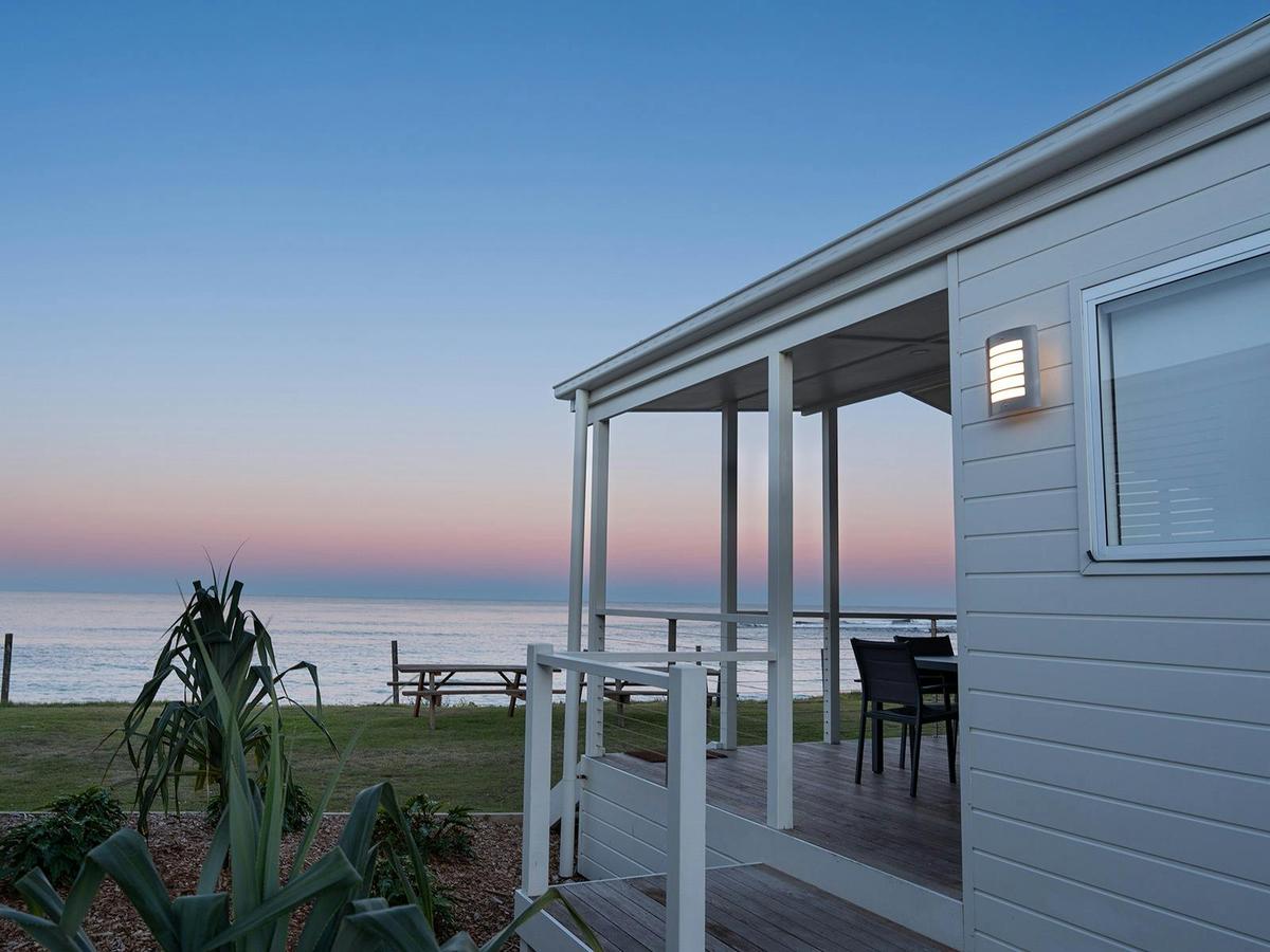 side view beachfront early morning