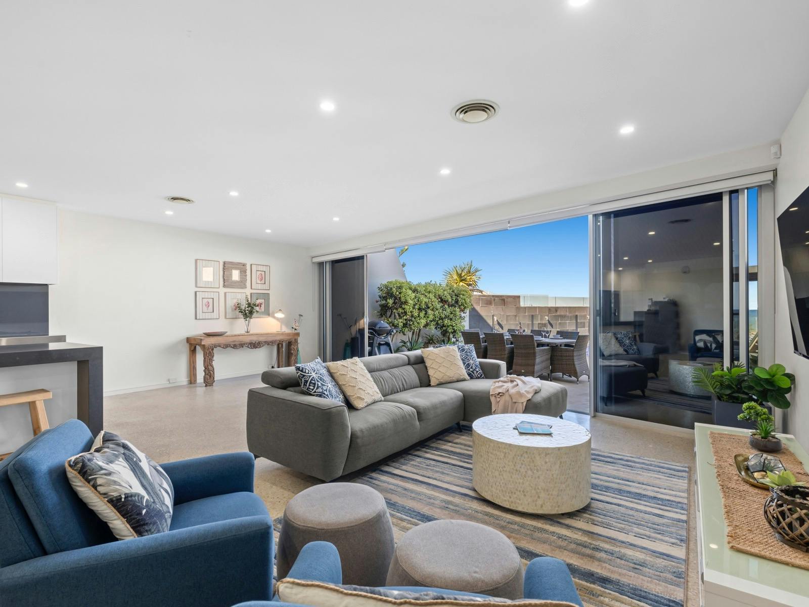 open living and lounge area