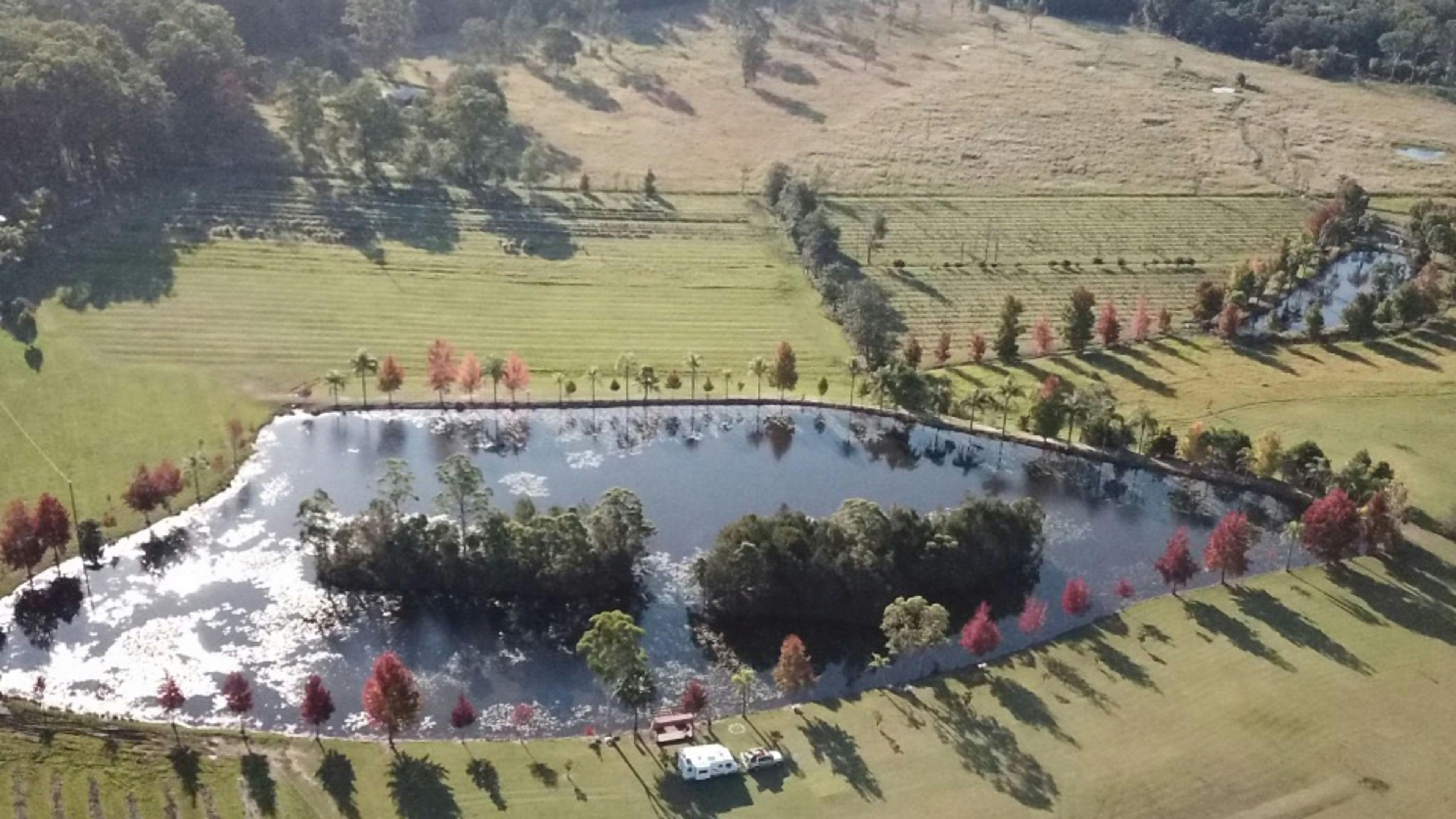 Camping beside the dam. 
