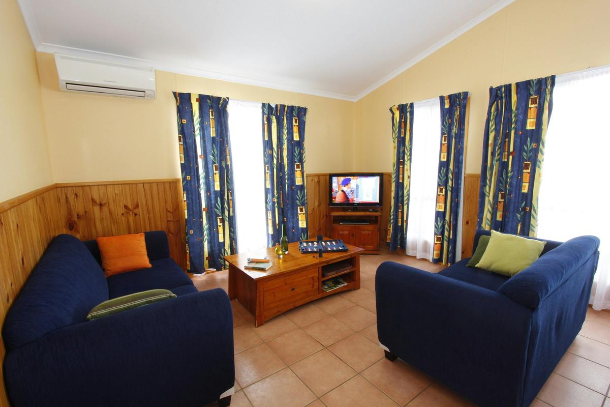 Lounge area of cabin