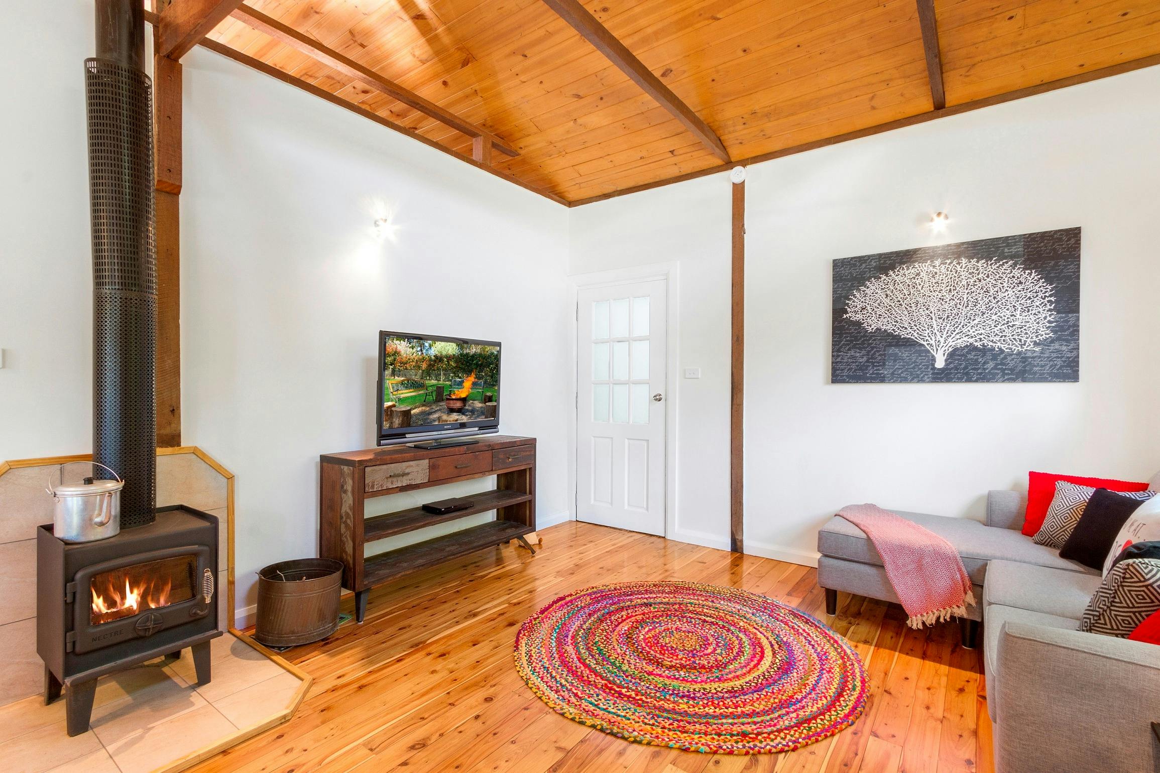 Living room with fire