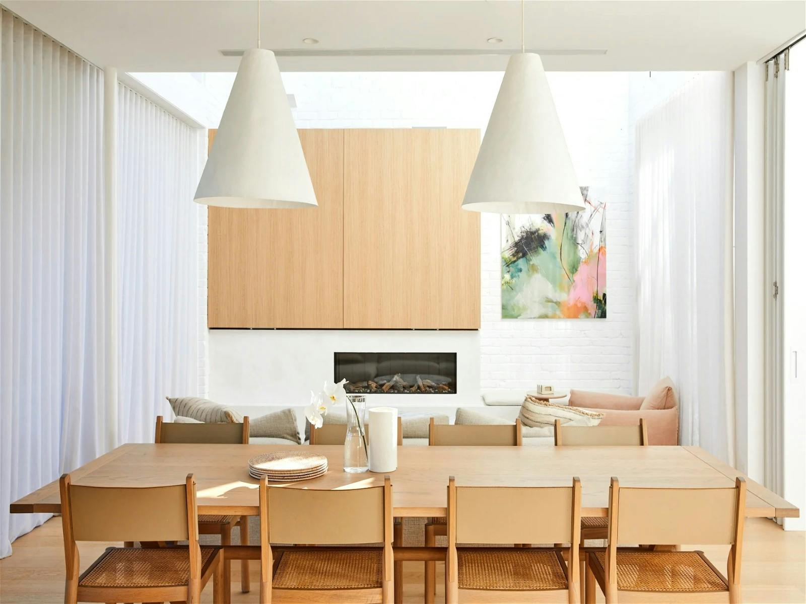 Open plan dining and lounge areas