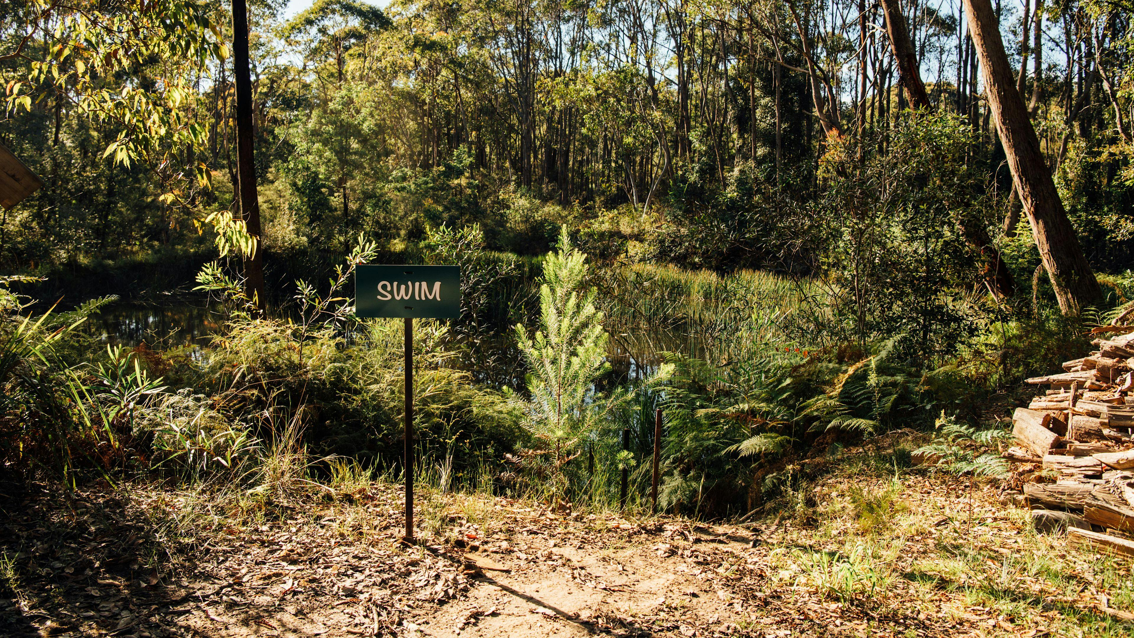 The dam! Cath has left a bunch of water floaties if you're brave enough to get in.