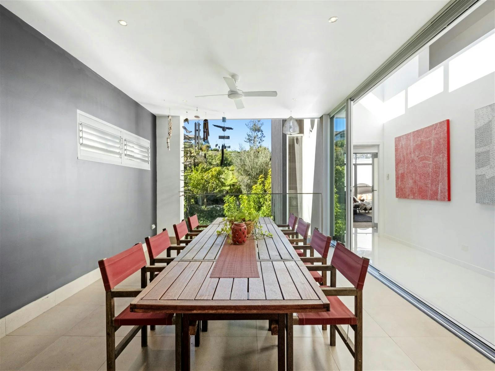 formal dining to overlooking the garden