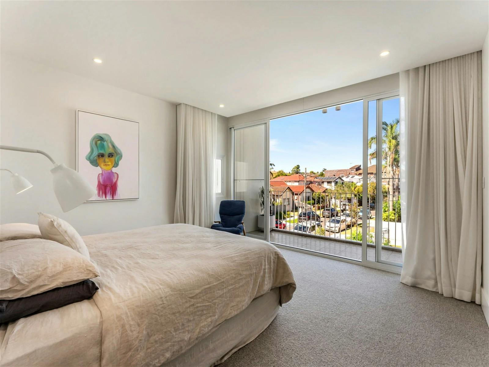 master bedroom with oversized en-suite and private balcony