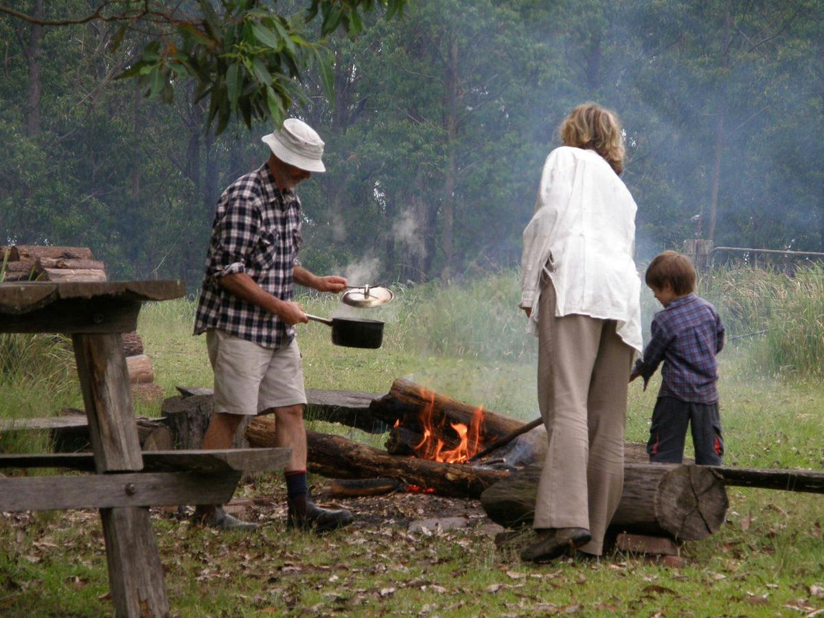 Family campfire at Mt Royal Bunkhouse