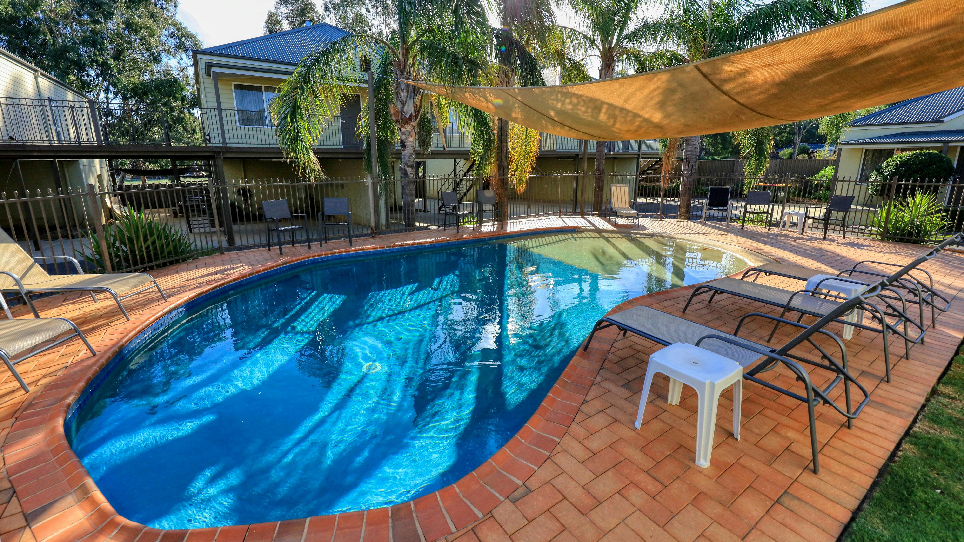 Solar heated swimming pool