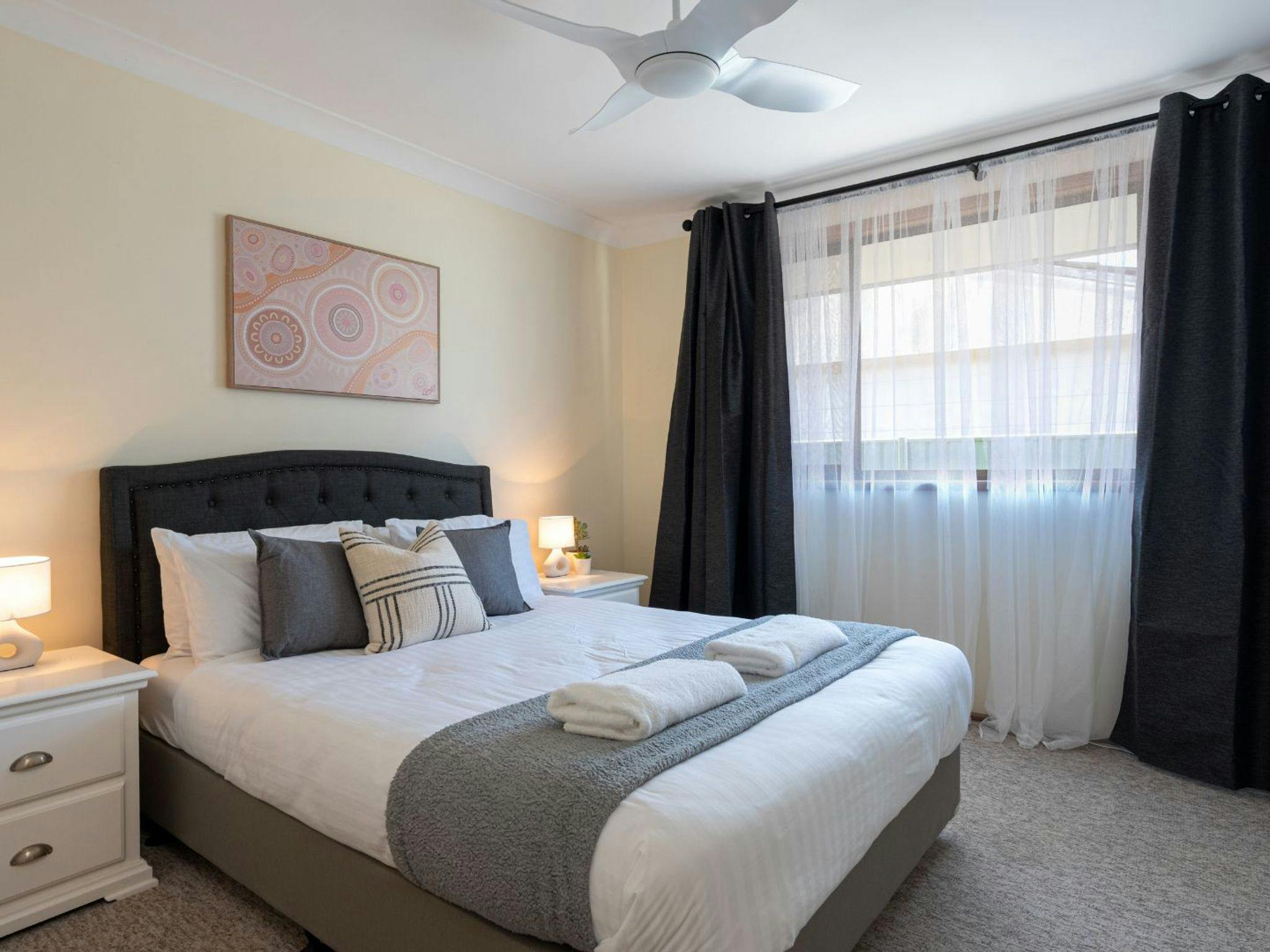 Coastal Crush | Bedroom 2 | Queen | Ceiling Fan