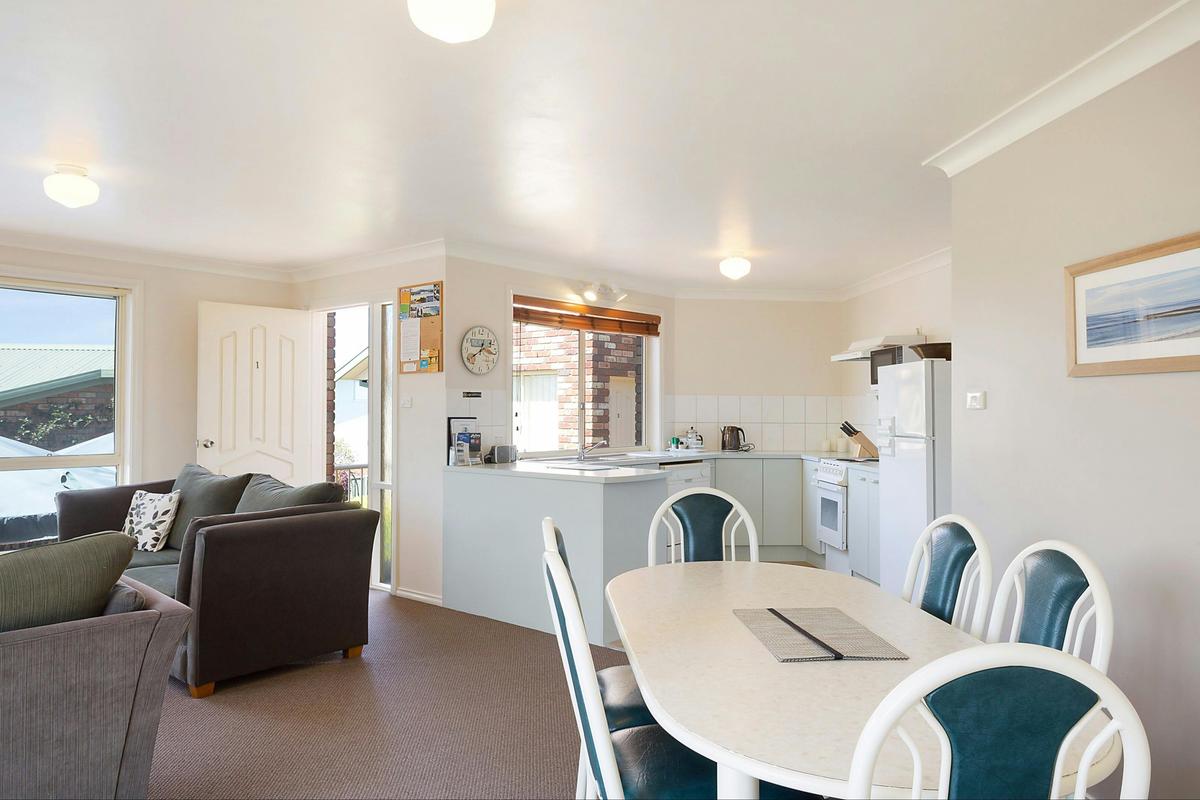 Living area and kitchen