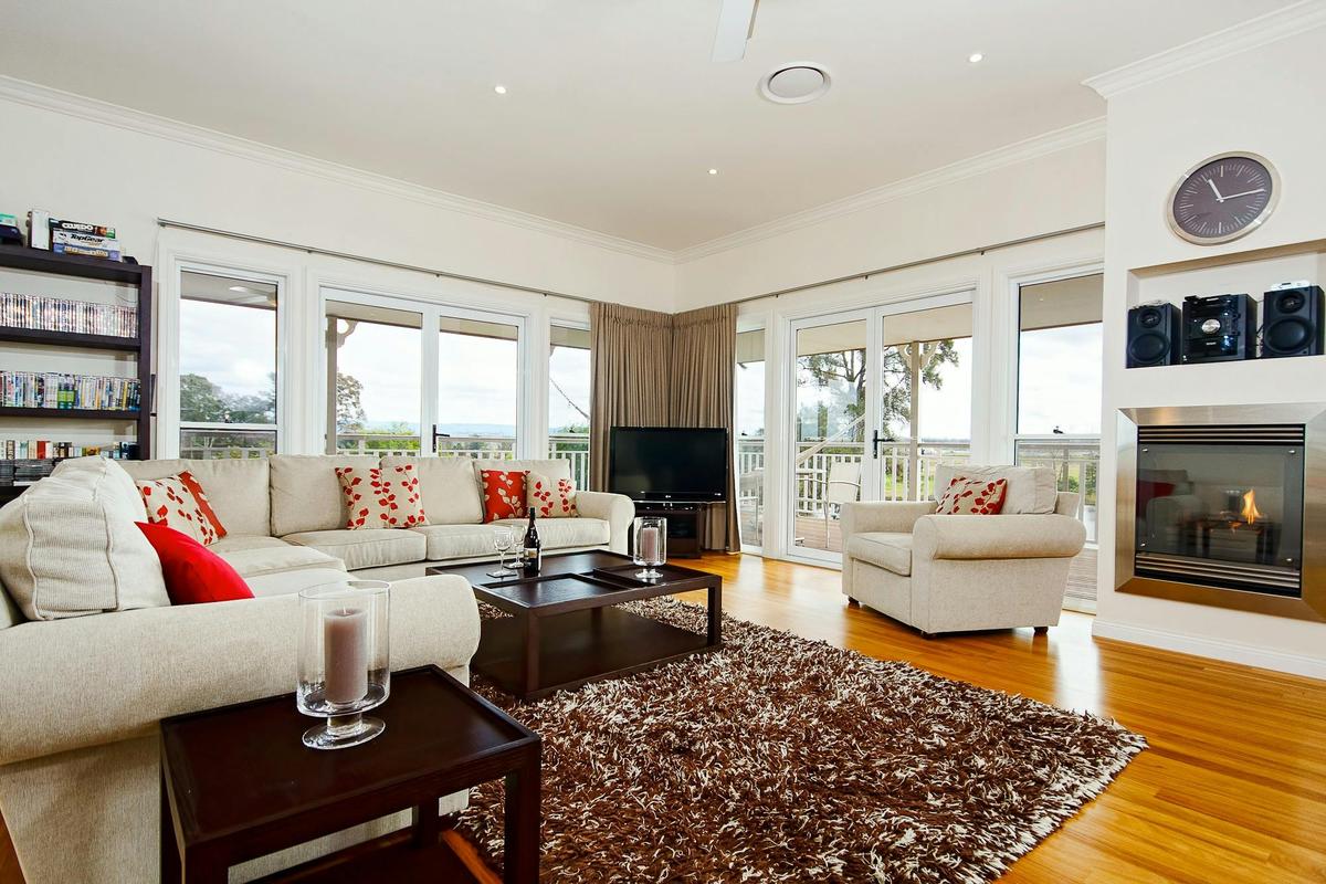 Lounge room and fireplace