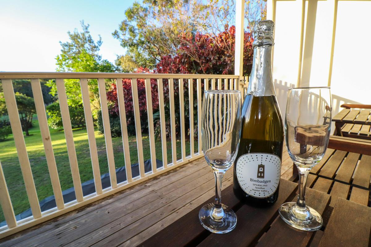 Enjoy a wine on the back deck