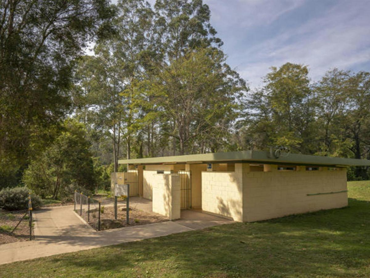 The amenities block at Cattai campground in Cattai National Park, which features hot showers and