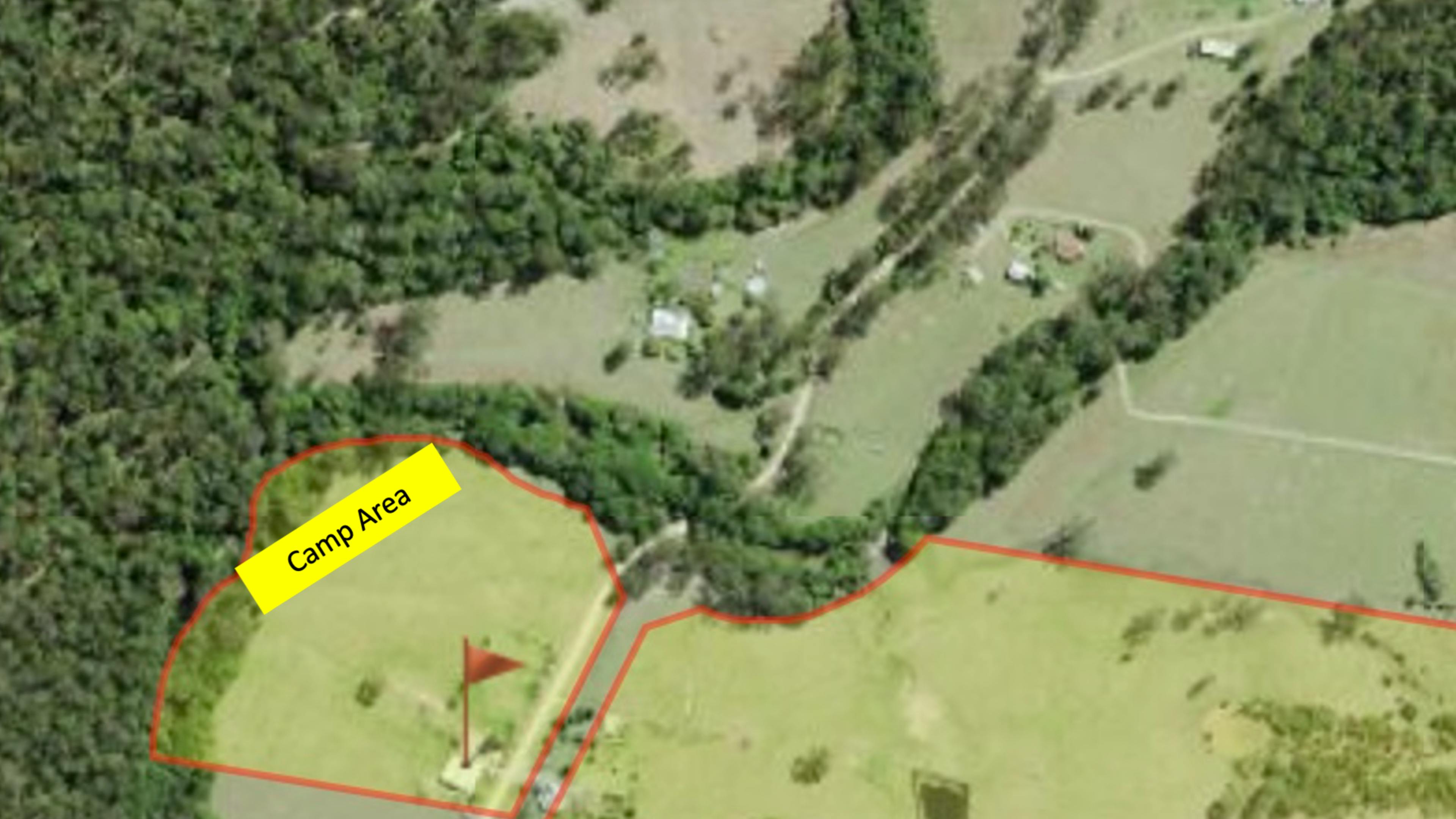 Camp Area Location along the Creek Line