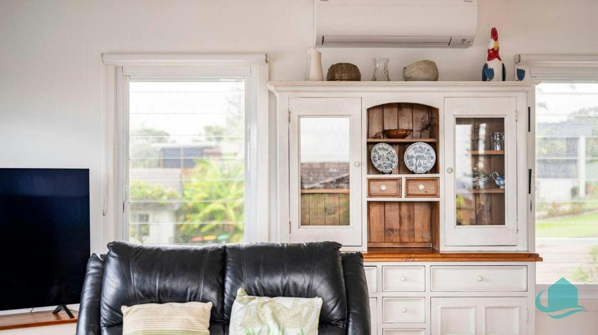 comfy lounges and coastal decor enhance the holiday vibe