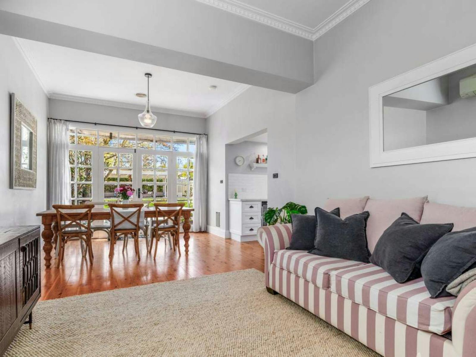 Open Living and Dining Area at Clinton Charm - Stunning Heritage Home near CBD