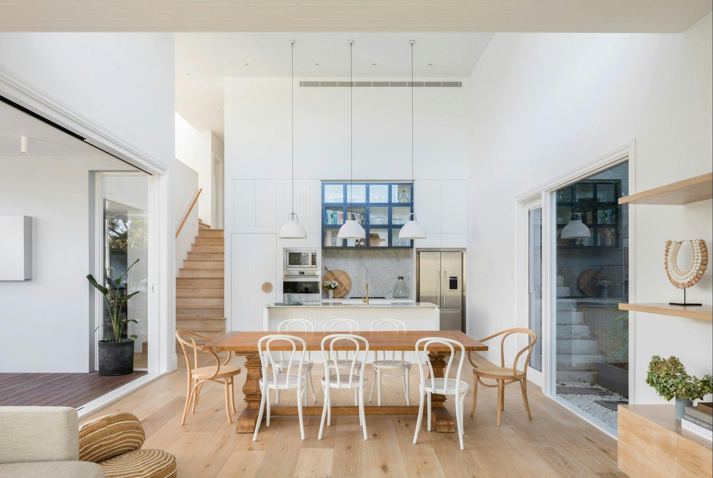 The expansive open plan kitchen and dining area