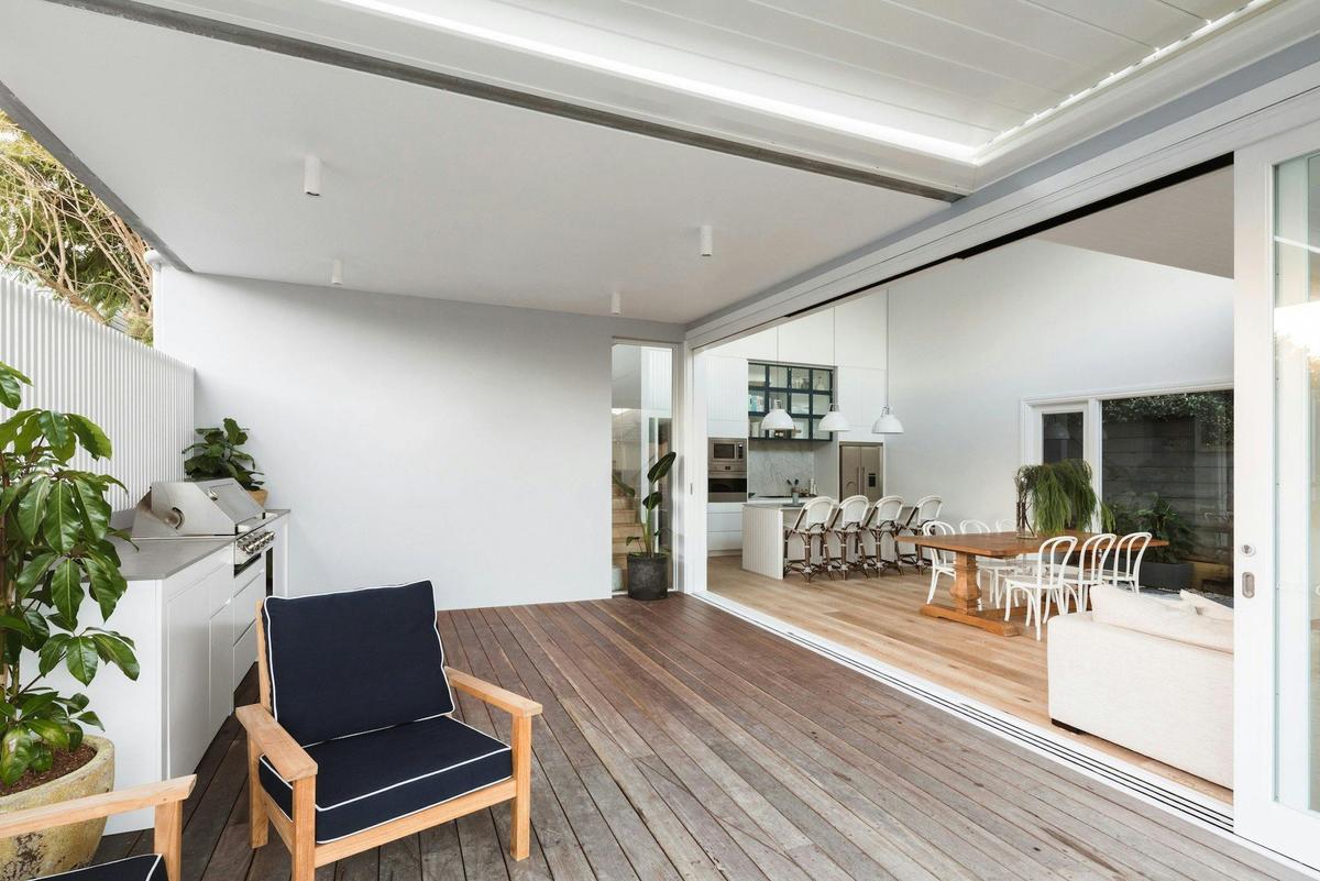 The timber deck with Barbecue