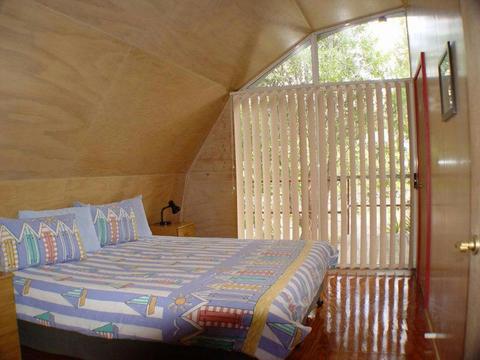 One of the bedrooms in the two bedroom cottages