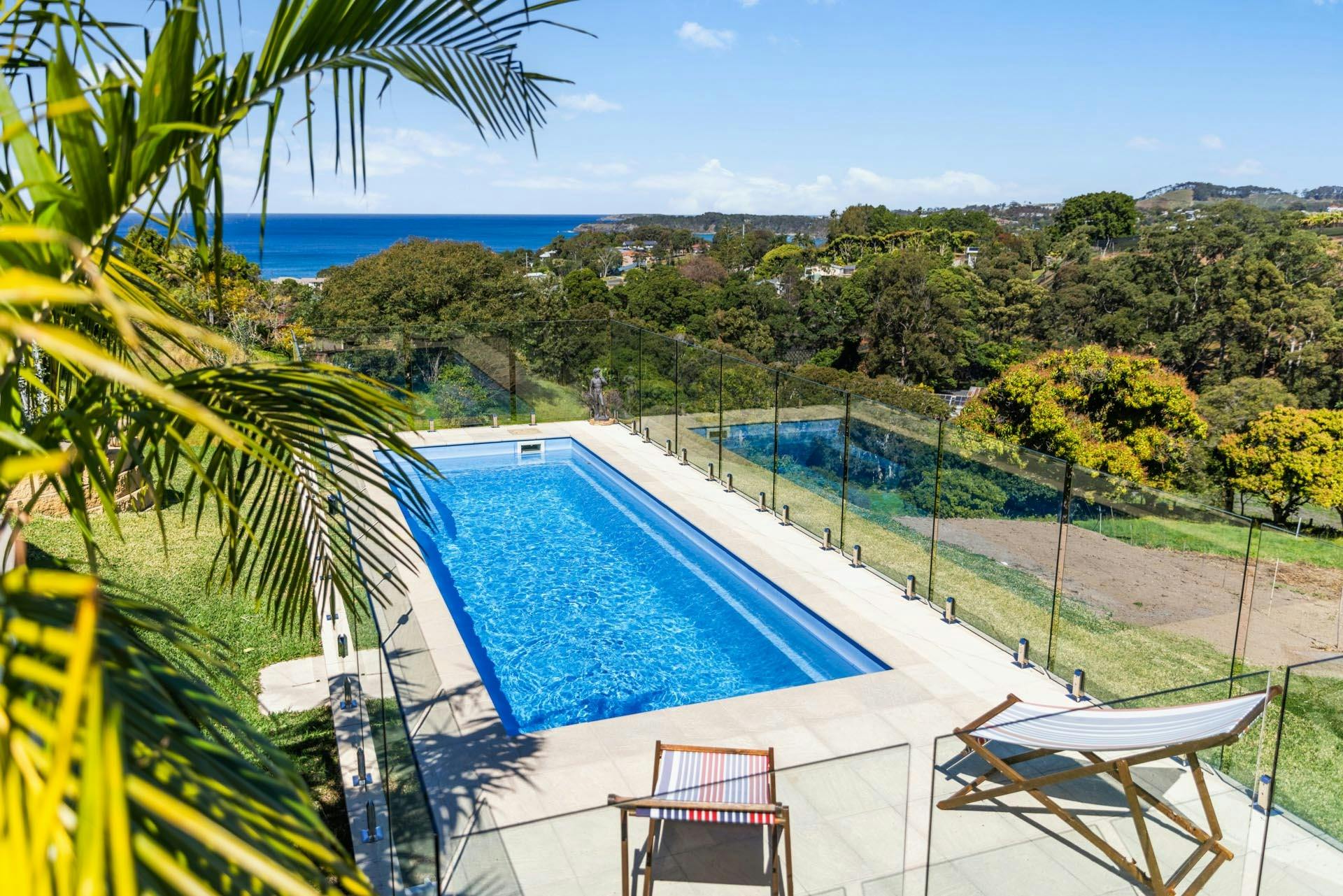 Saltwater pool with breathtaking ocean view at Ciao Korora