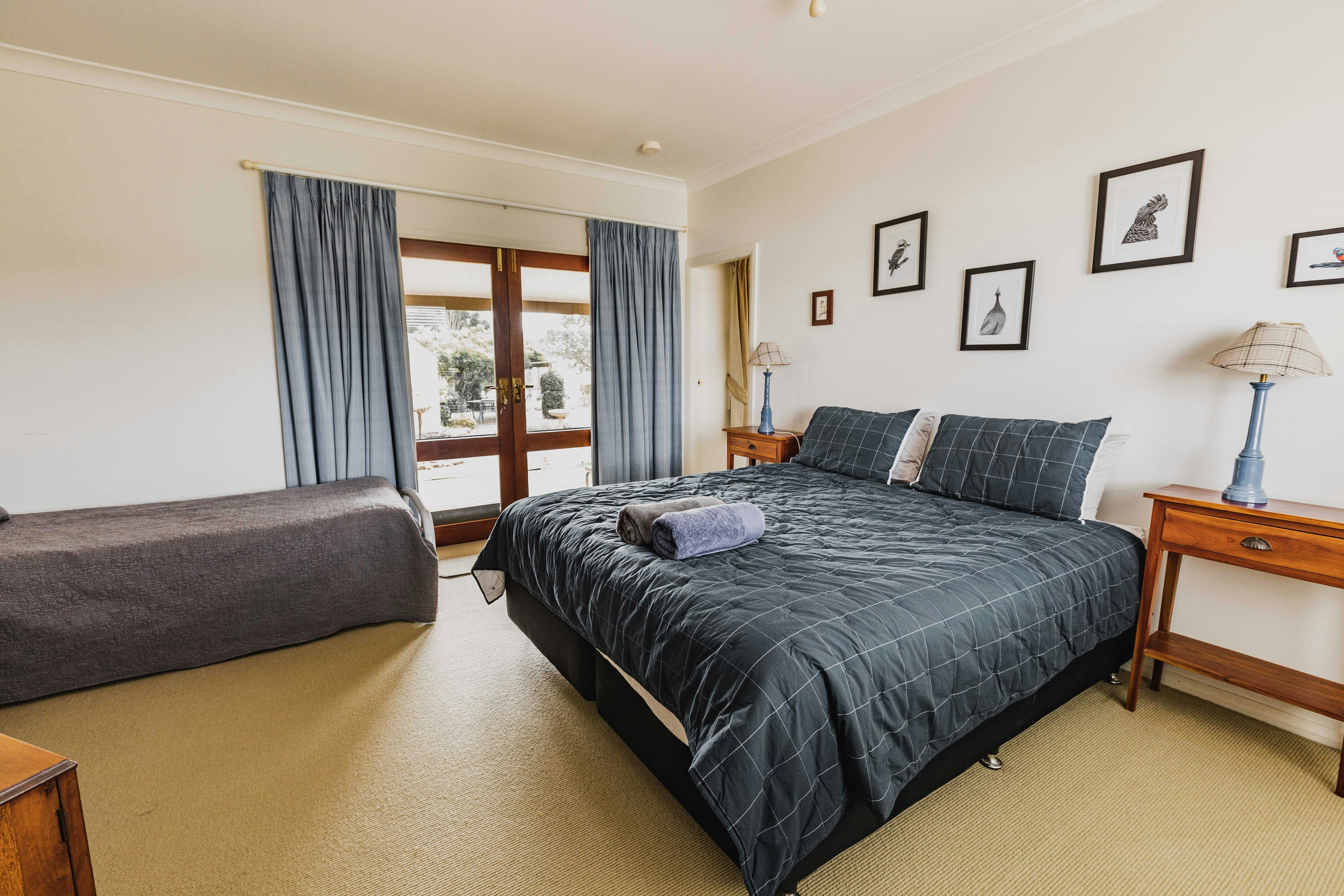 Bedroom with King Bed & Single