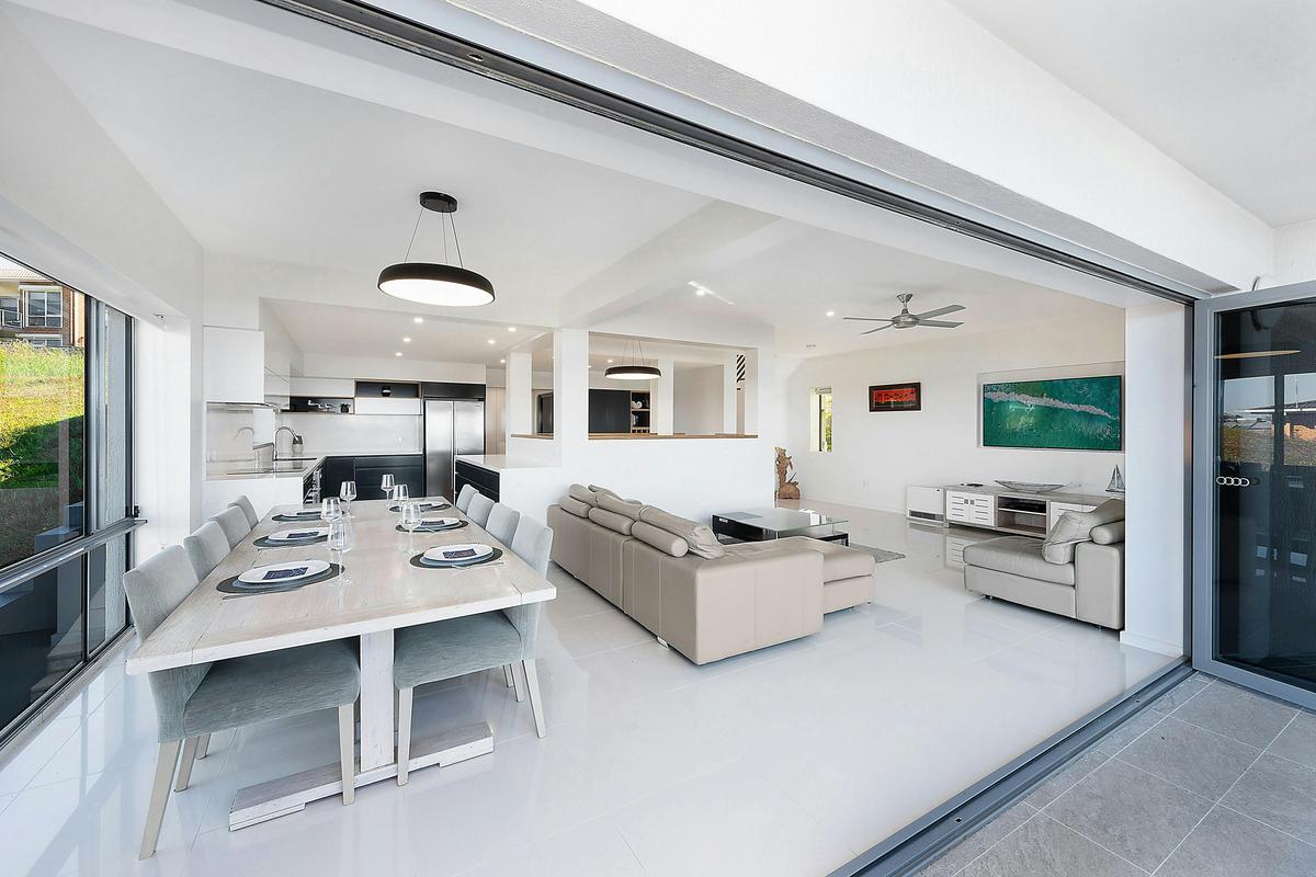 Dining Area at Drift PMQ, which extends out onto the balcony